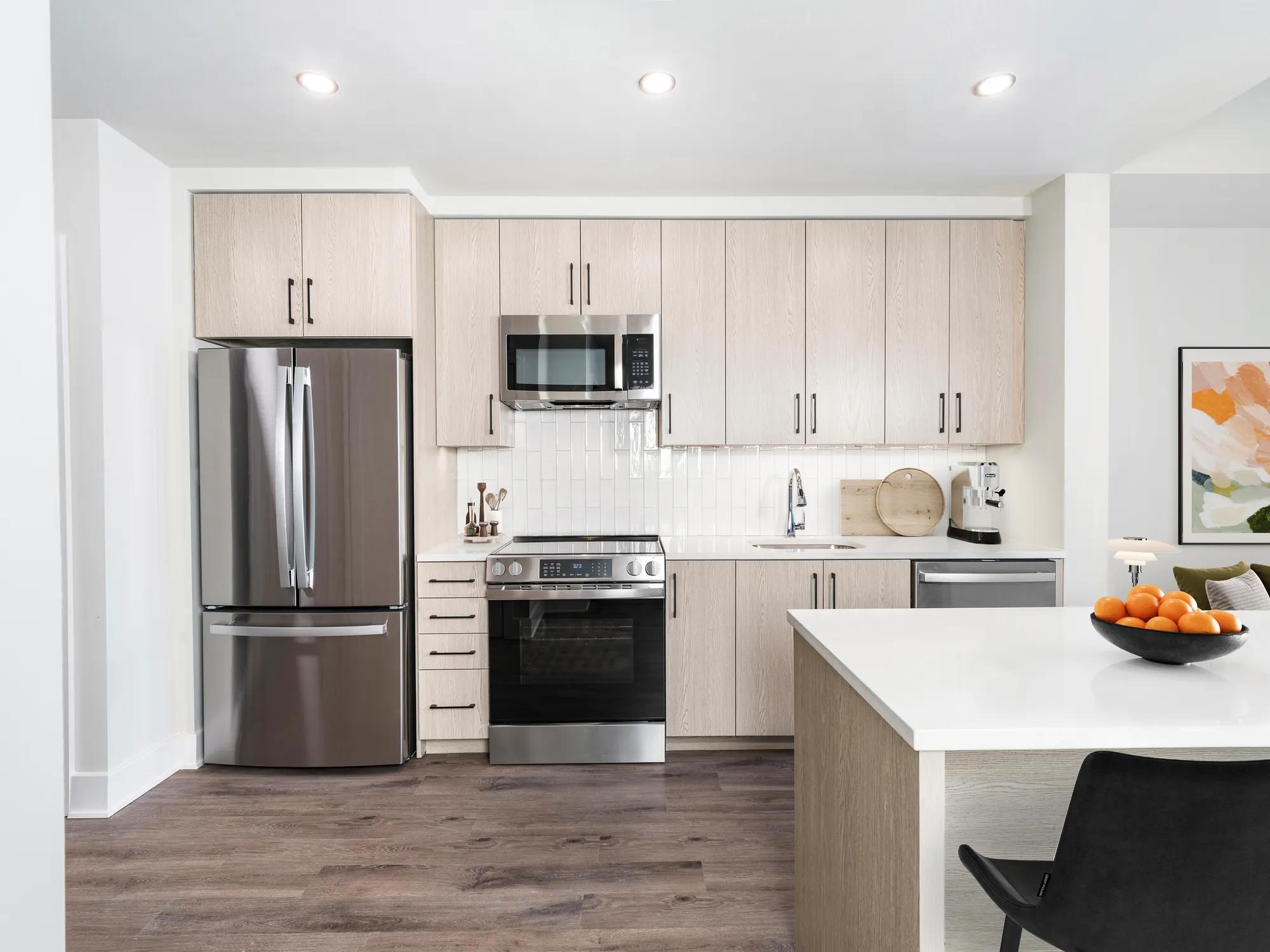 large kitchen island modera h street apartments washington dc