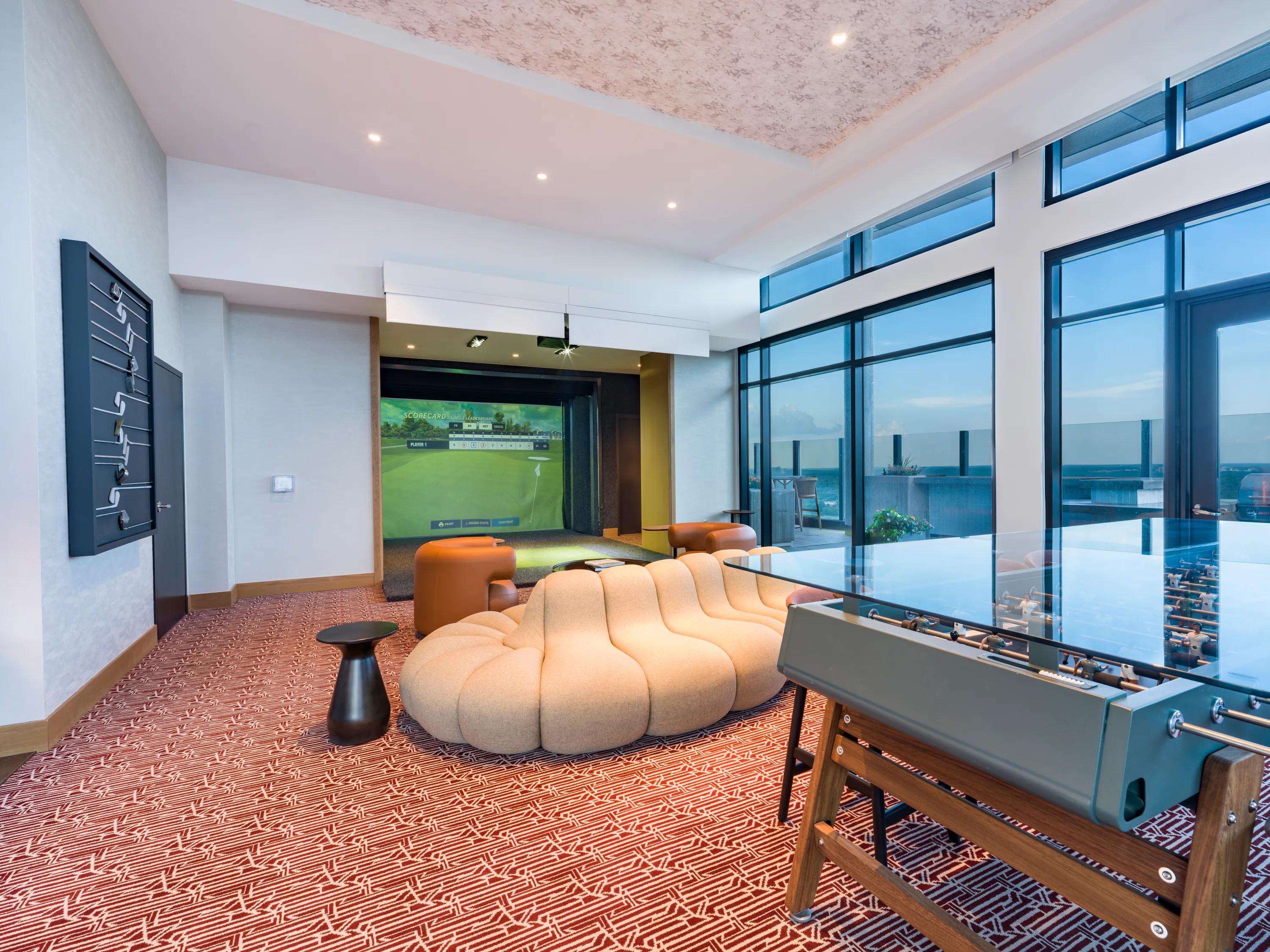 golf simulator modera parkside apartment homes for rent in atlanta ga