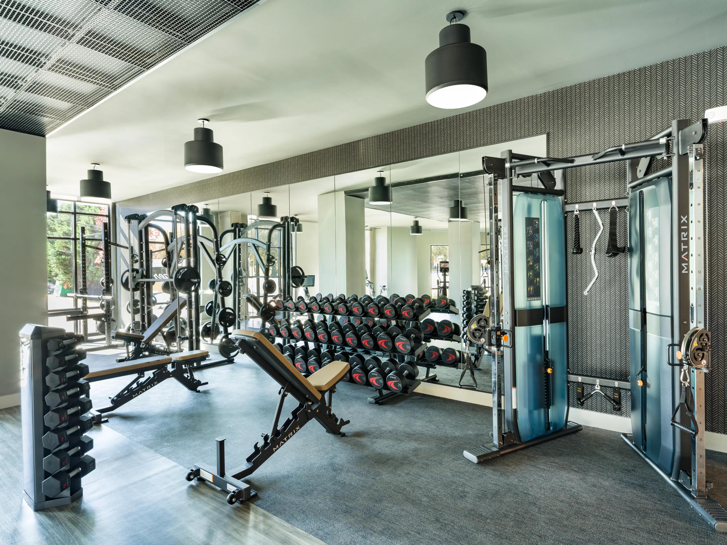 fitness center with free weights modera westside trail apartment homes for rent in atlanta ga