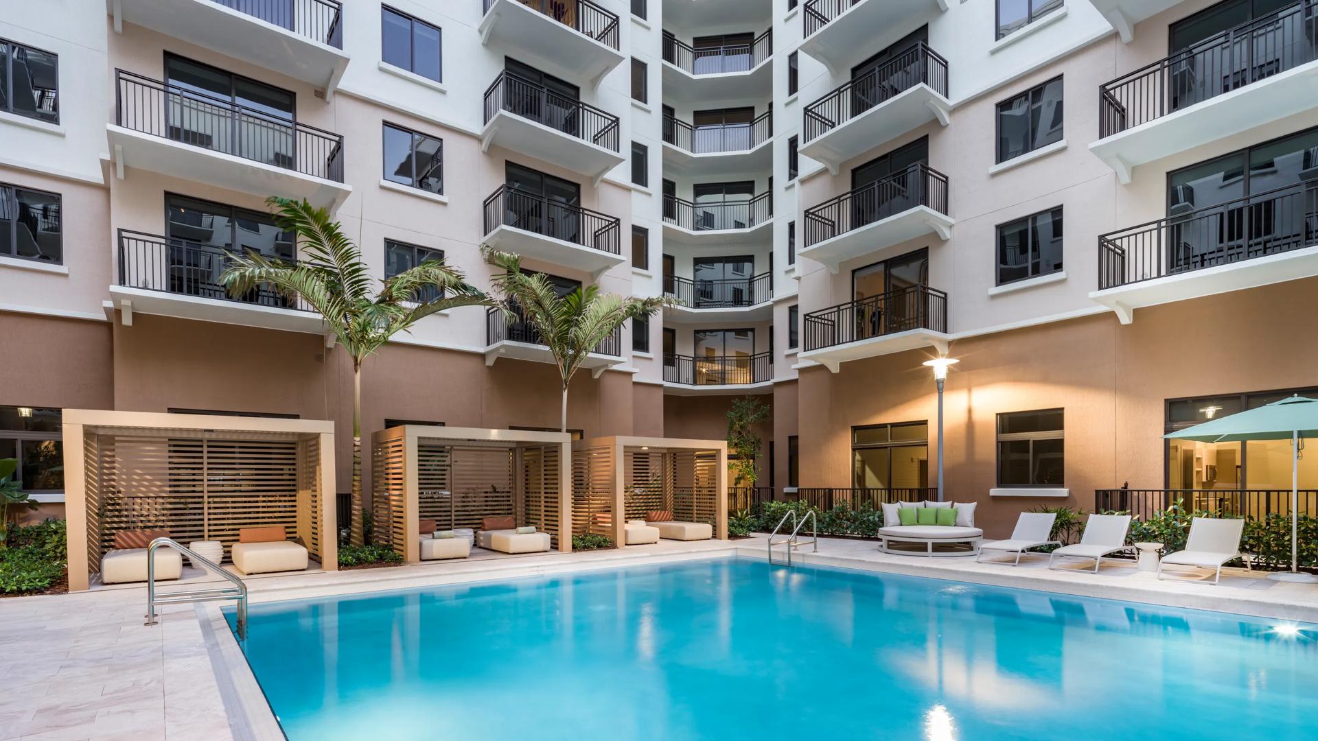 pool deck with overlay modera academical village apartment homes for rent in fl