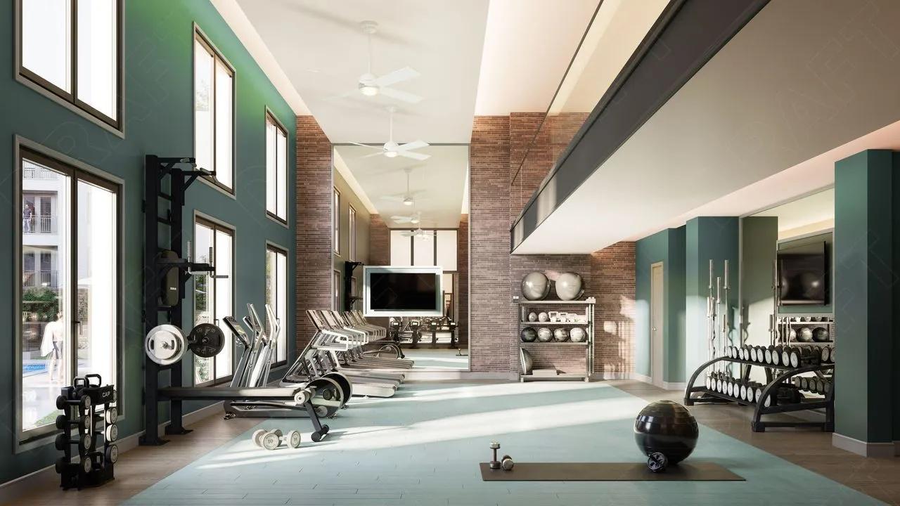 two level fitness center at modera mckinney ridge apartments in mckinney texas