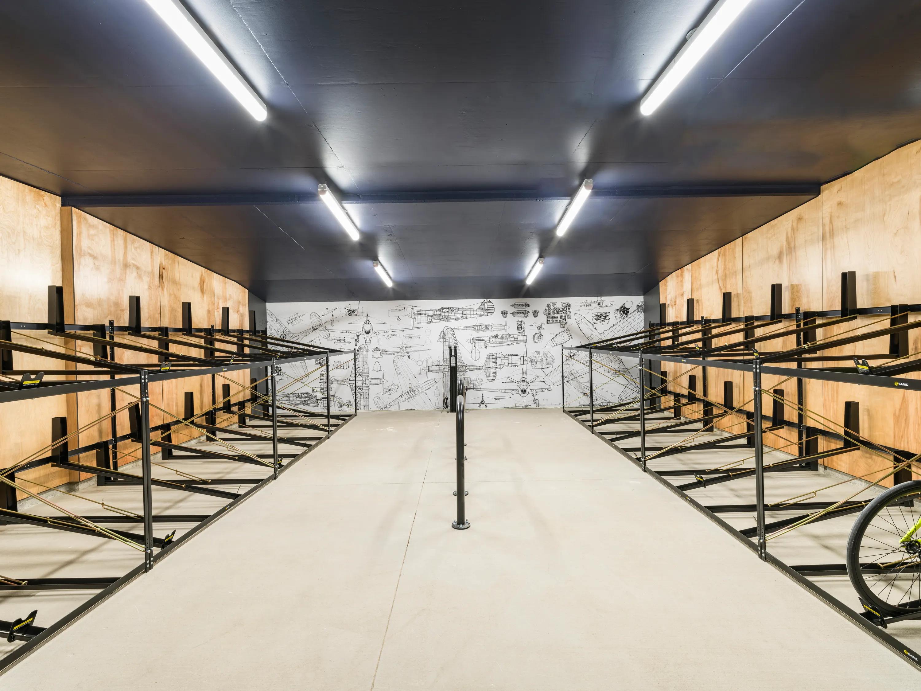 Controlled access bicycle storage with repair station modera beaverton apartments in or
