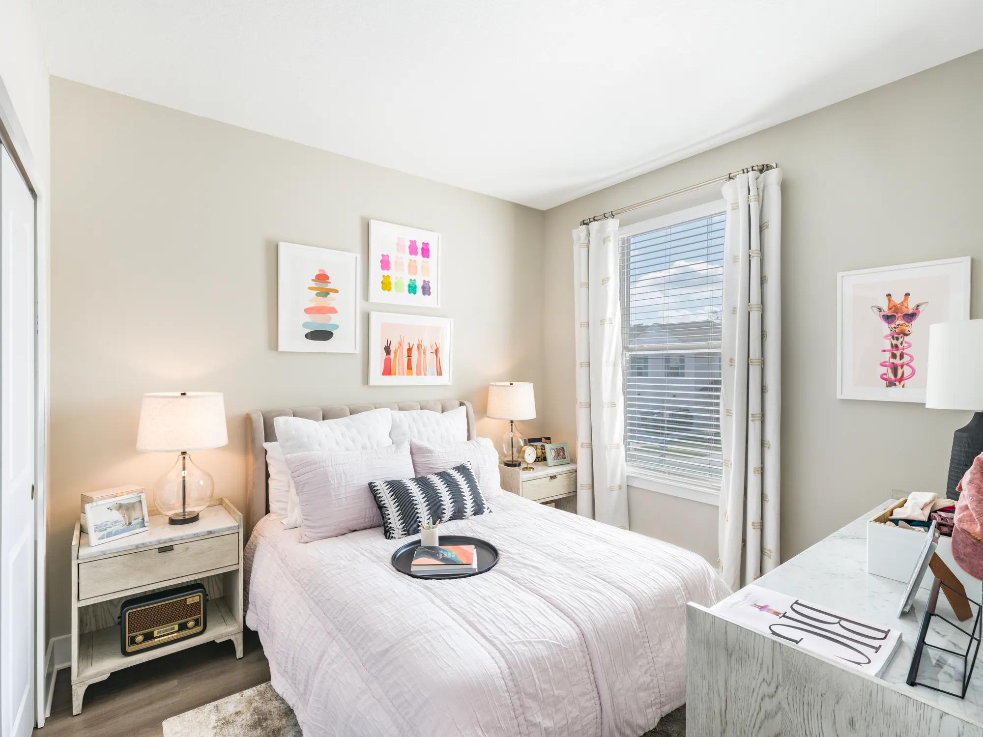 large bedroom with oversized windows and closets  amavi kissimmee homes for rent in kissimmee fl