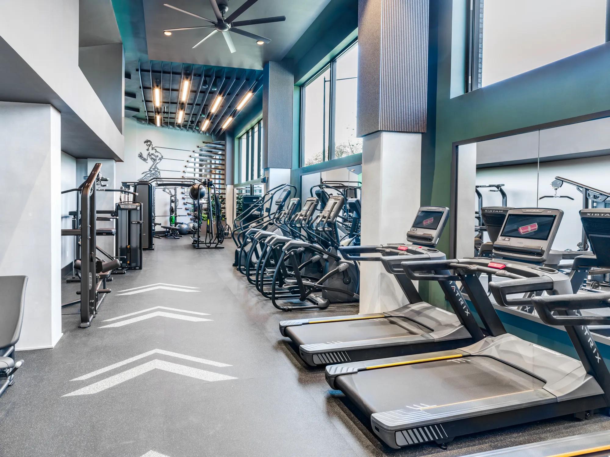 fitness center treadmills and cardio equipment modera h street apartment homes for rent in washington dc