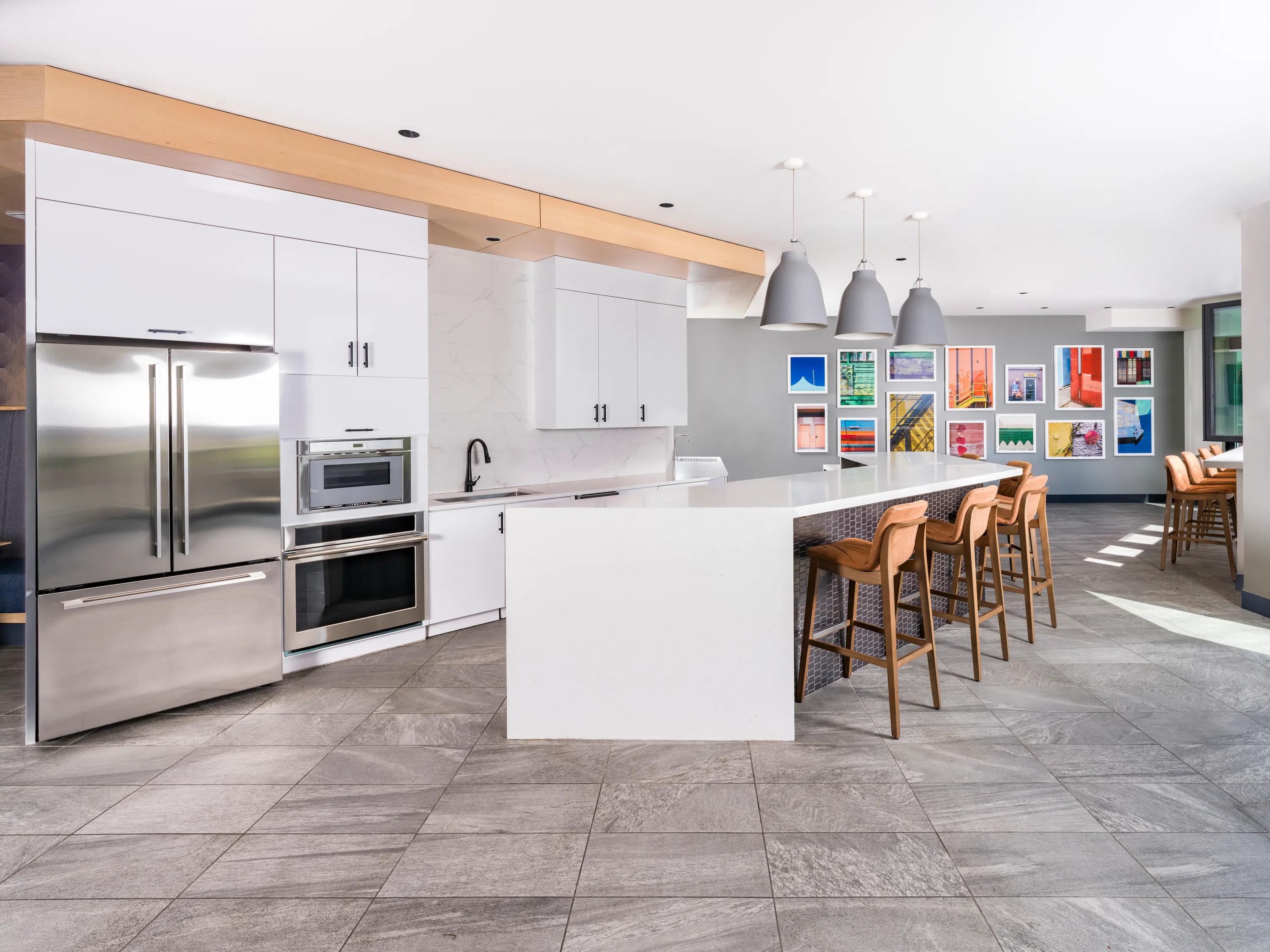 clubroom resident kitchen modera west wash apartments for rent denver co