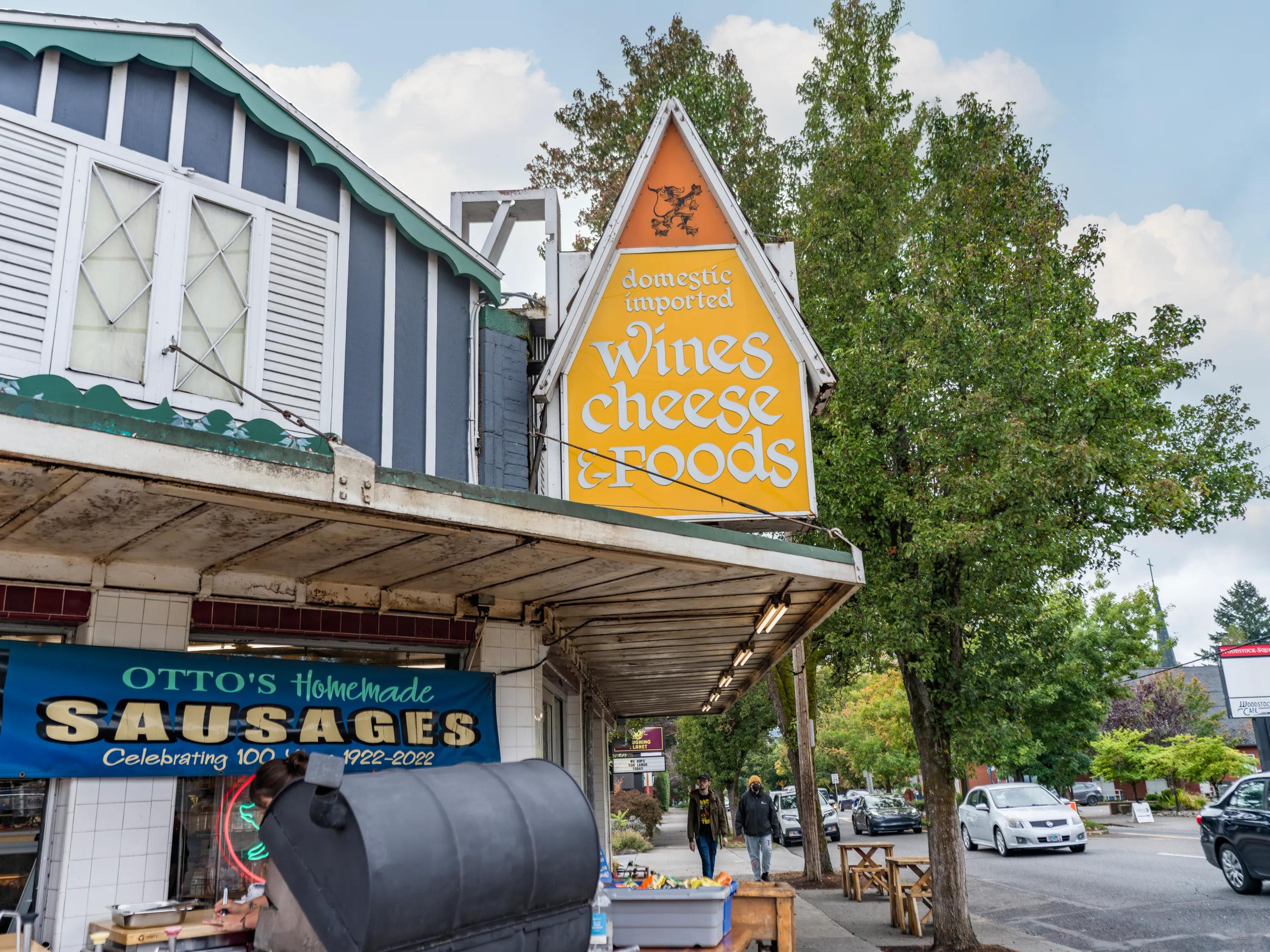 imported wine, cheese, and foods at otto's sausage kitchen