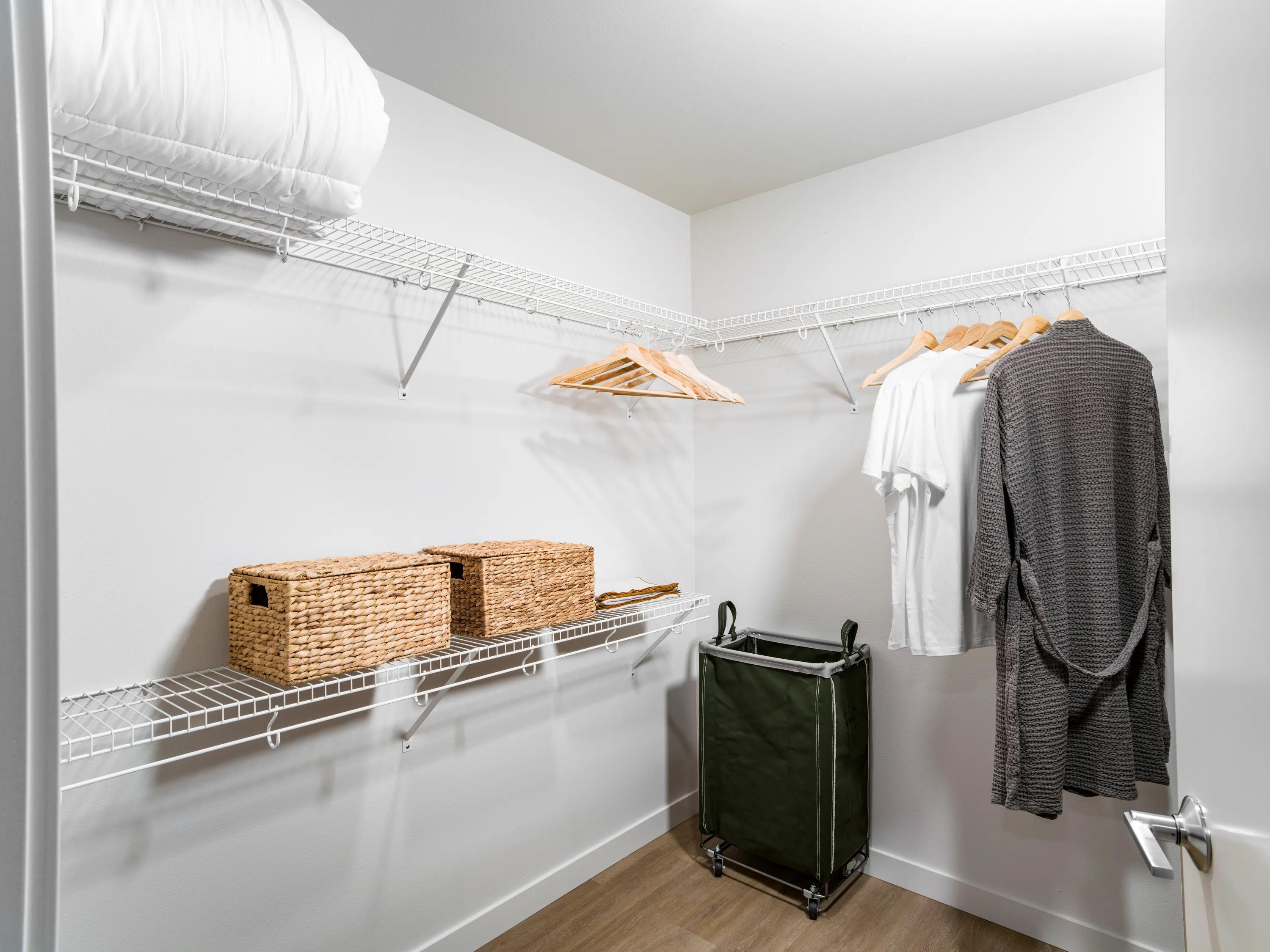 Spacious bedrooms with large custom closets modera shoreline