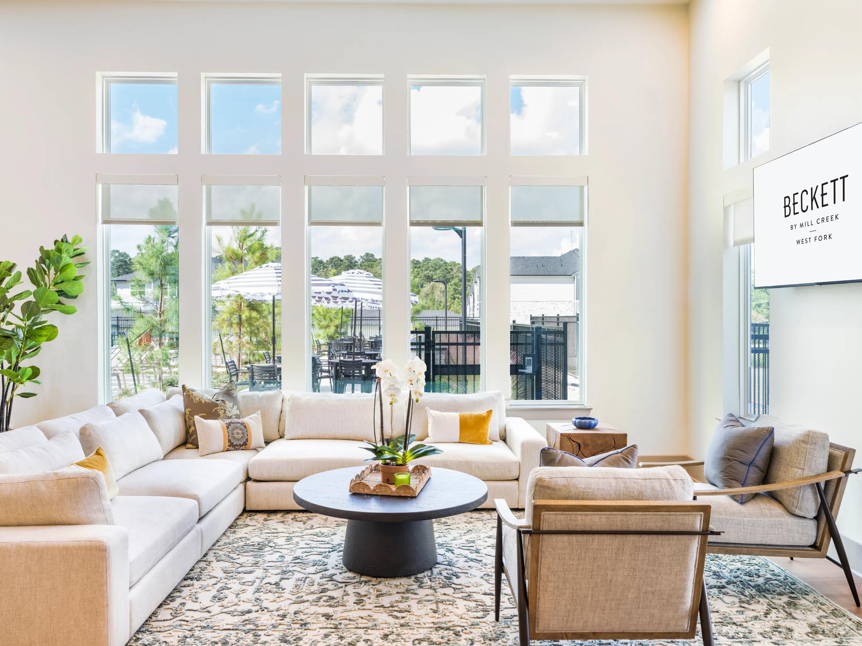clubhouse with demo kitchen beckett west fork apartment homes for rent in conroe tx