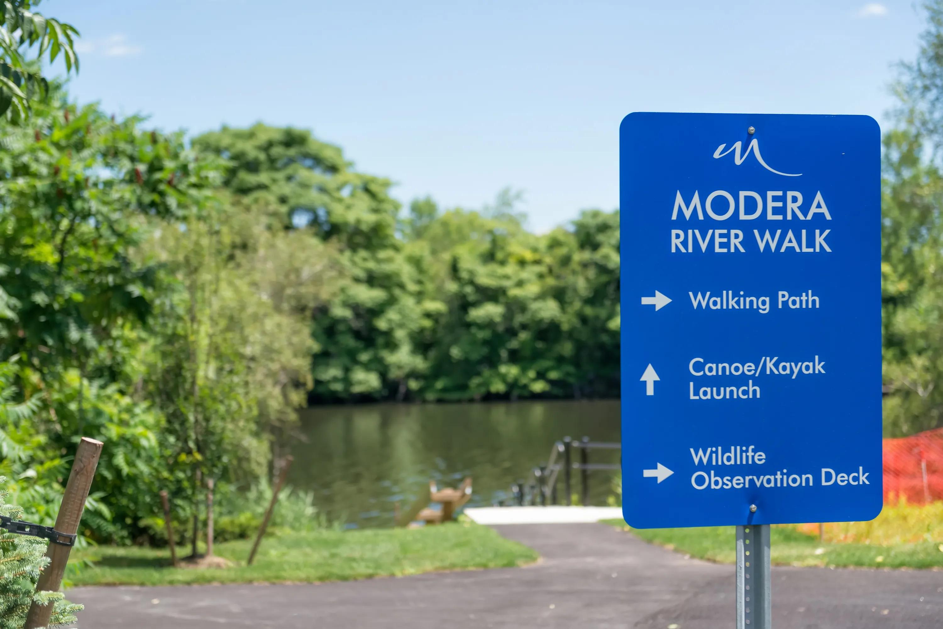Walking trail on the river modera medford apartments