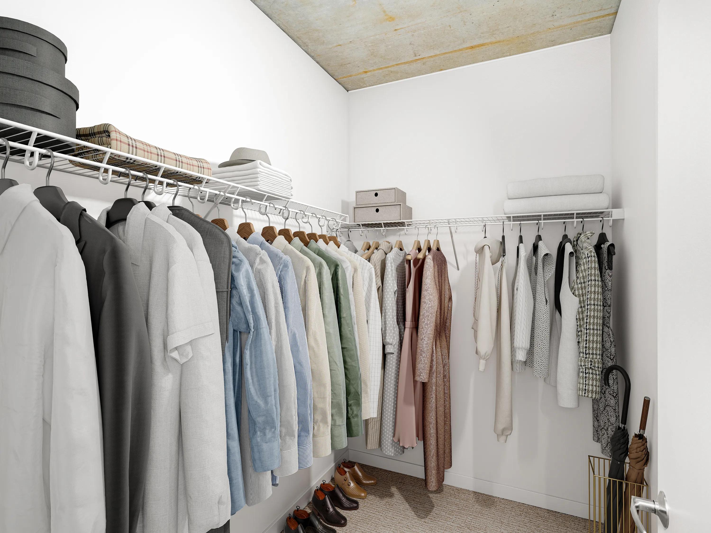 Bedroom with walk in closet modera pearl portland or