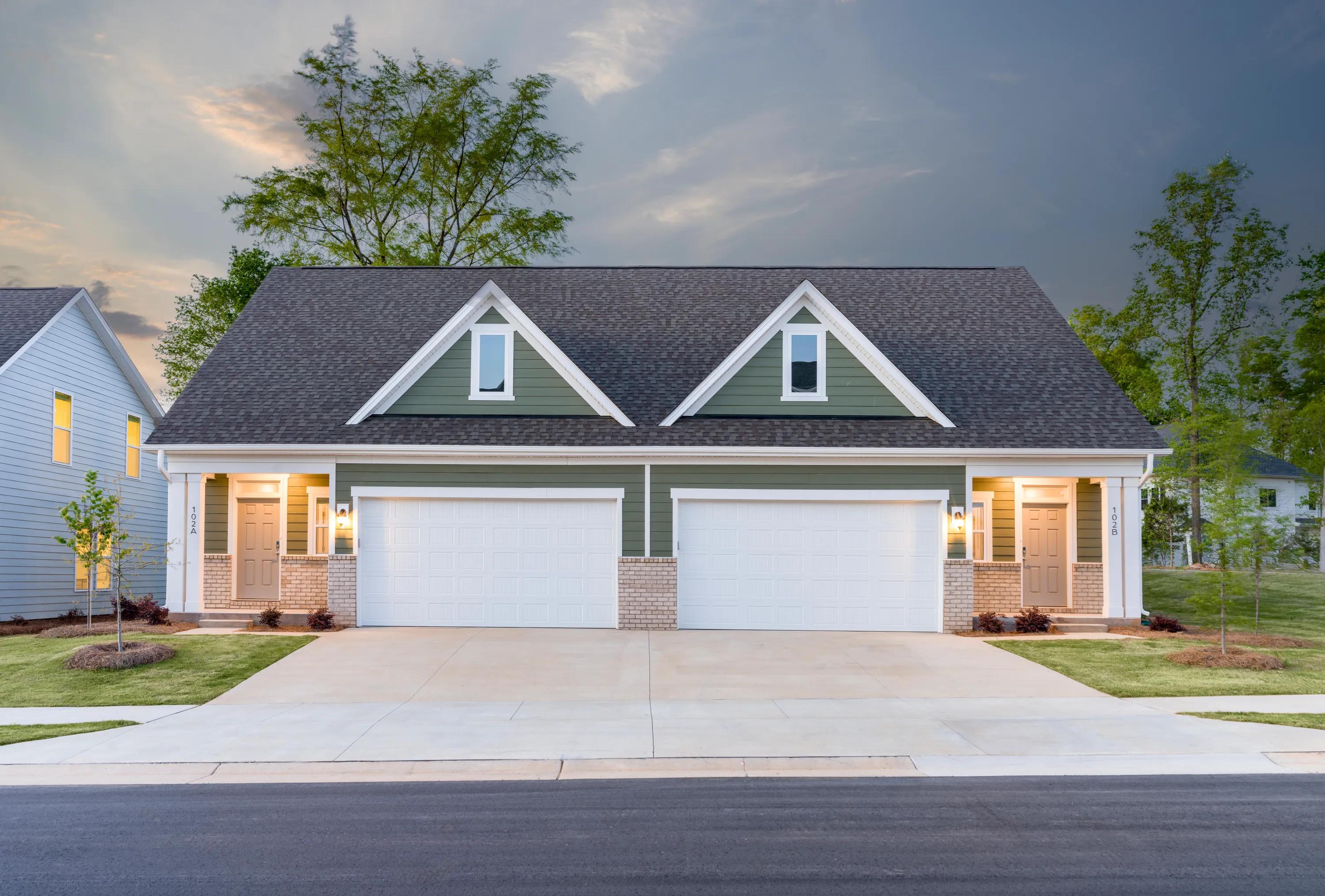streetview of garage driveway and front entrances of home amavi mooresville apartment homes for rent in nc