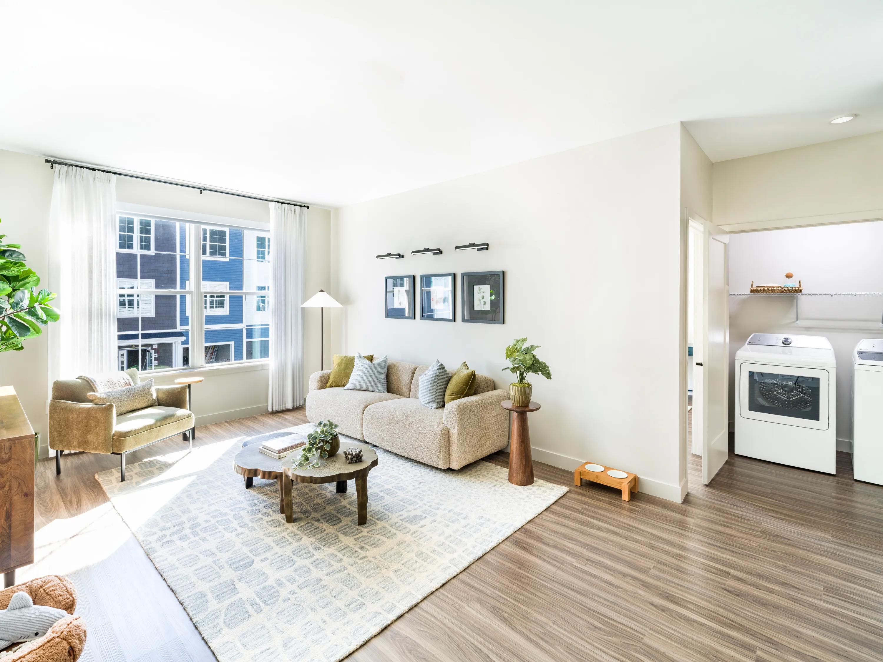 open floor plan layout with balcony and fireplace modera south shore apartment homes for rent in marshfield ma