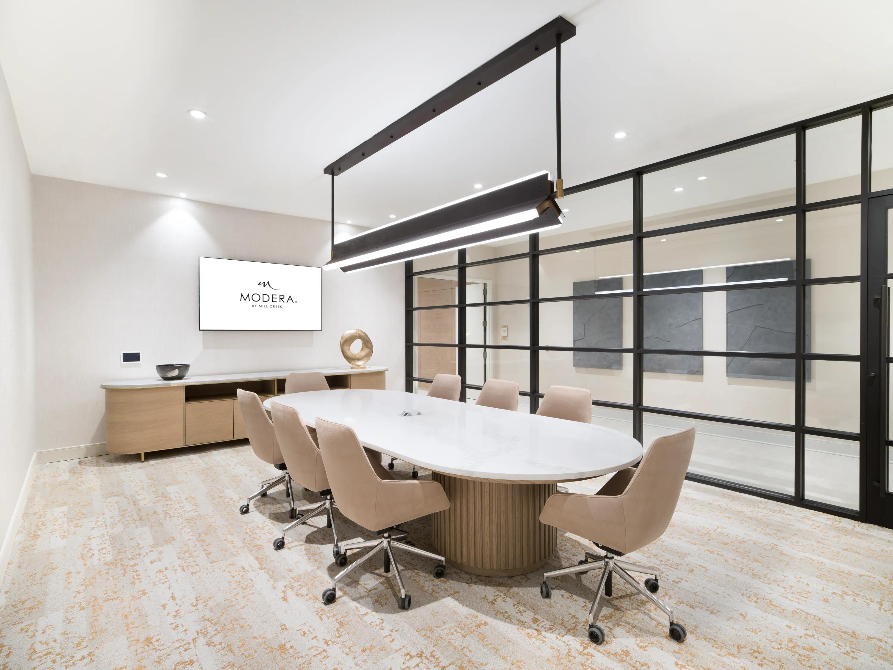 Private conference room modera liberty row apartments in charlotte nc