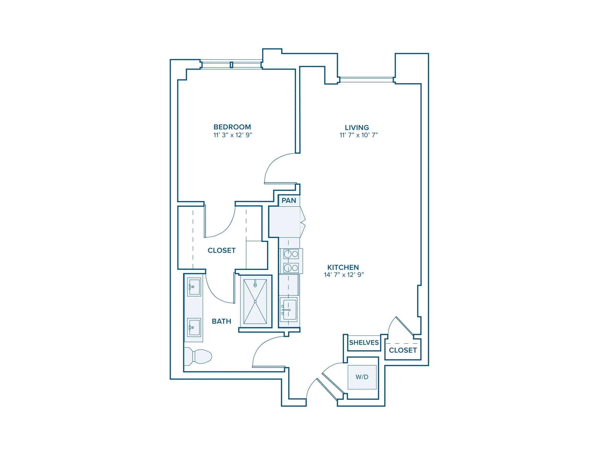 A06: 1 Bed 1 Bath in Nashville | 771 sq ft