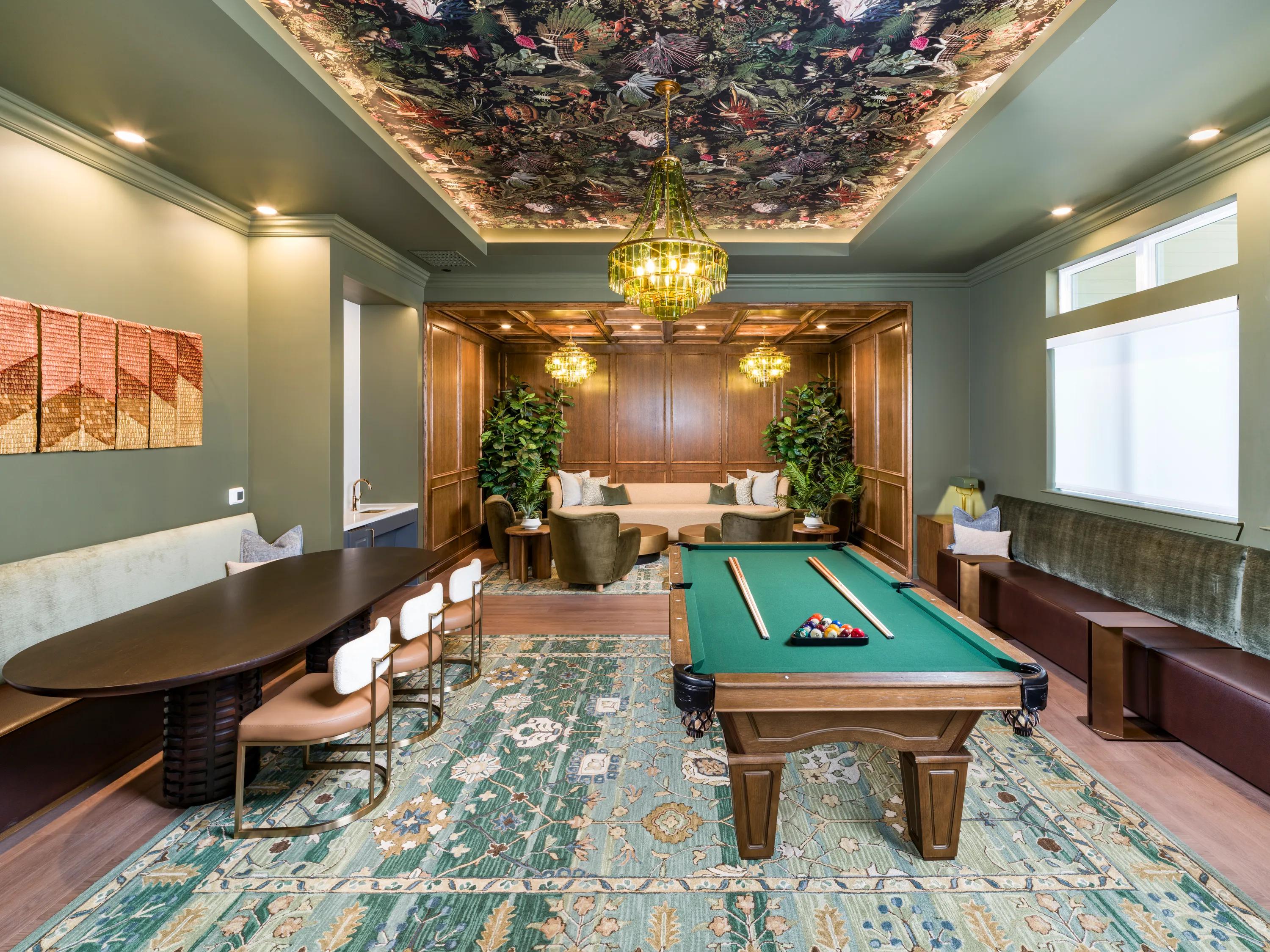 the Parlor features a billiards tabl modera walsh heights apartments in aledo tx
