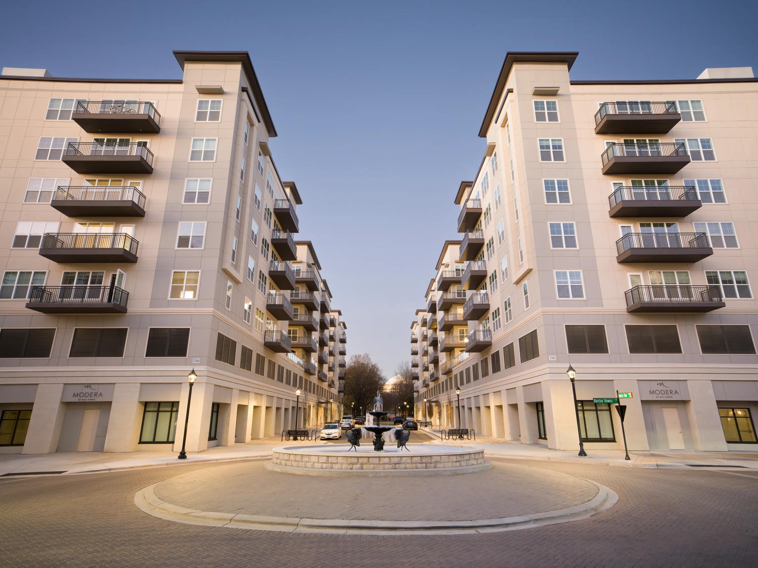 street level view of apartment building exterior modera liberty row for rent in charlotte nc