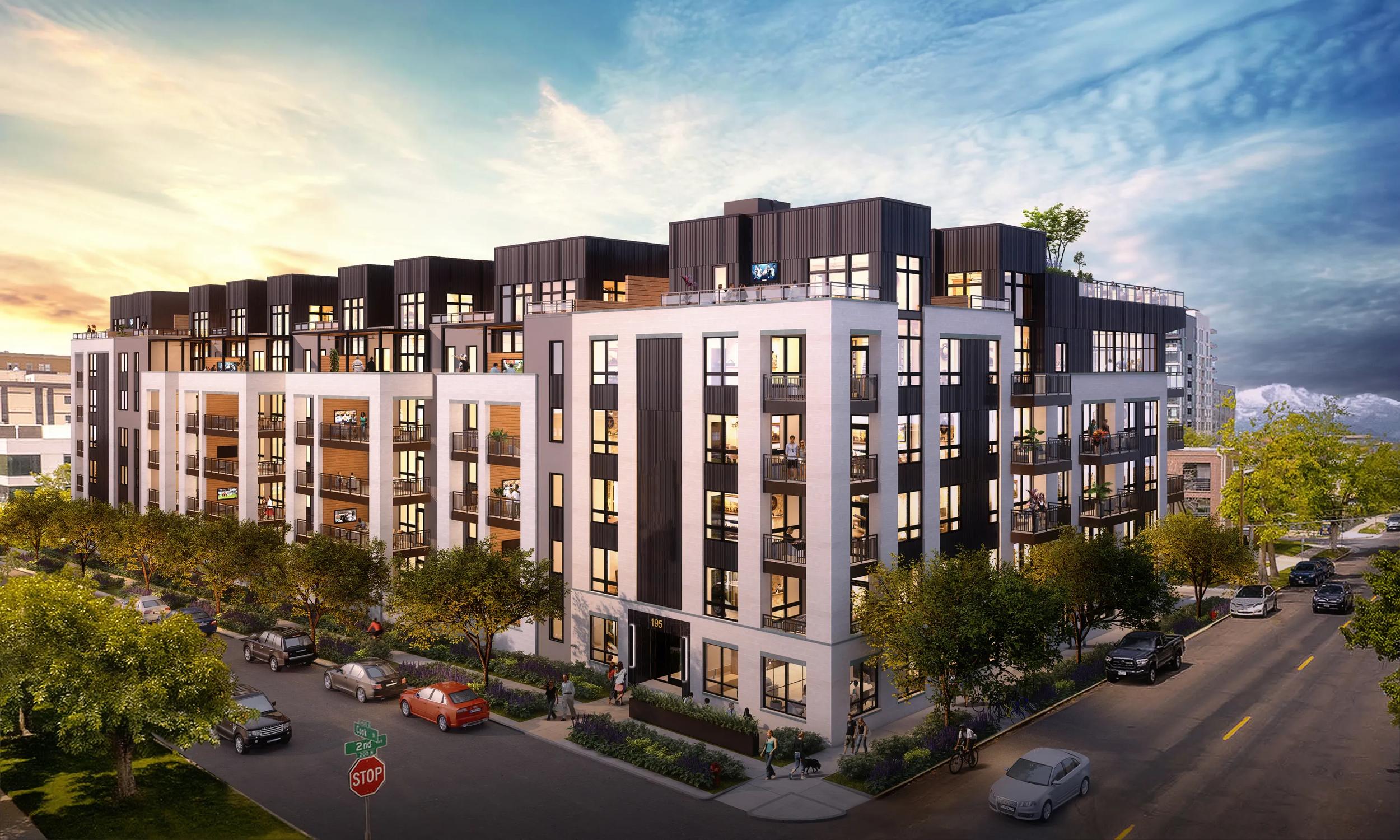 modera second avenue apartments in denver co rendering