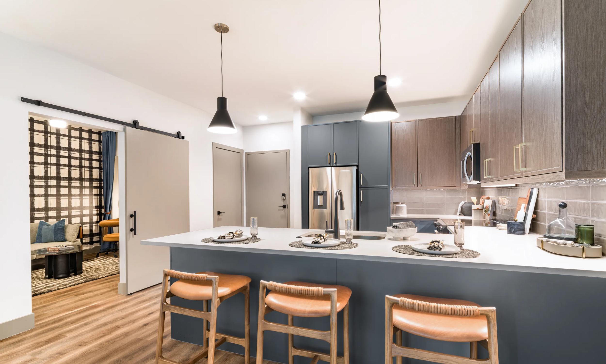 kitchen area modera chandler apartments in az
