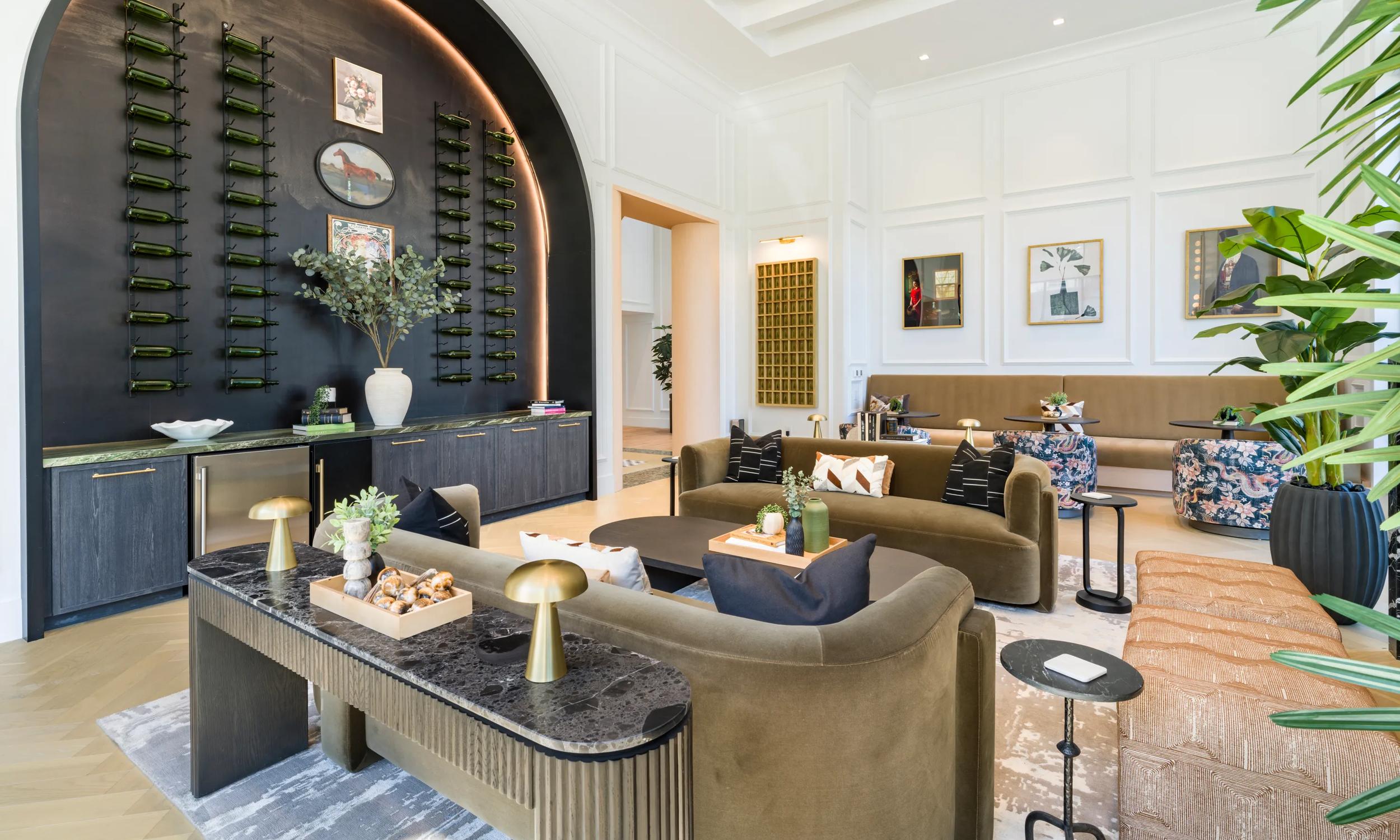 community leasing lobby with modern accents modera nations apartments in nashville tn for rent