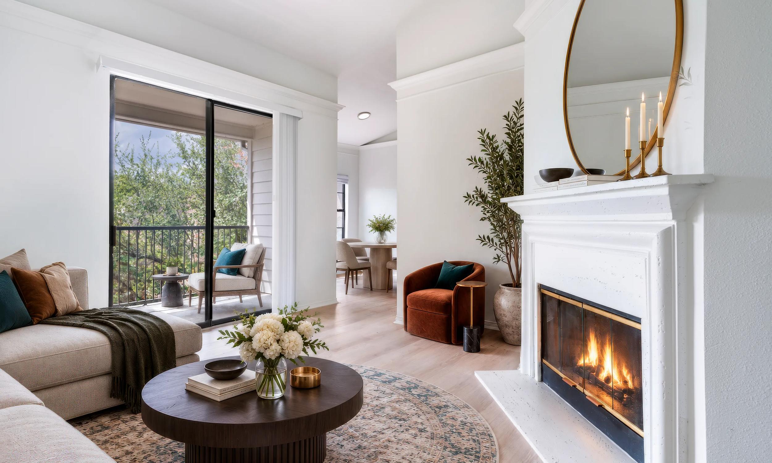 alister sunset valley interior living area and kitchen apartments in austin tx