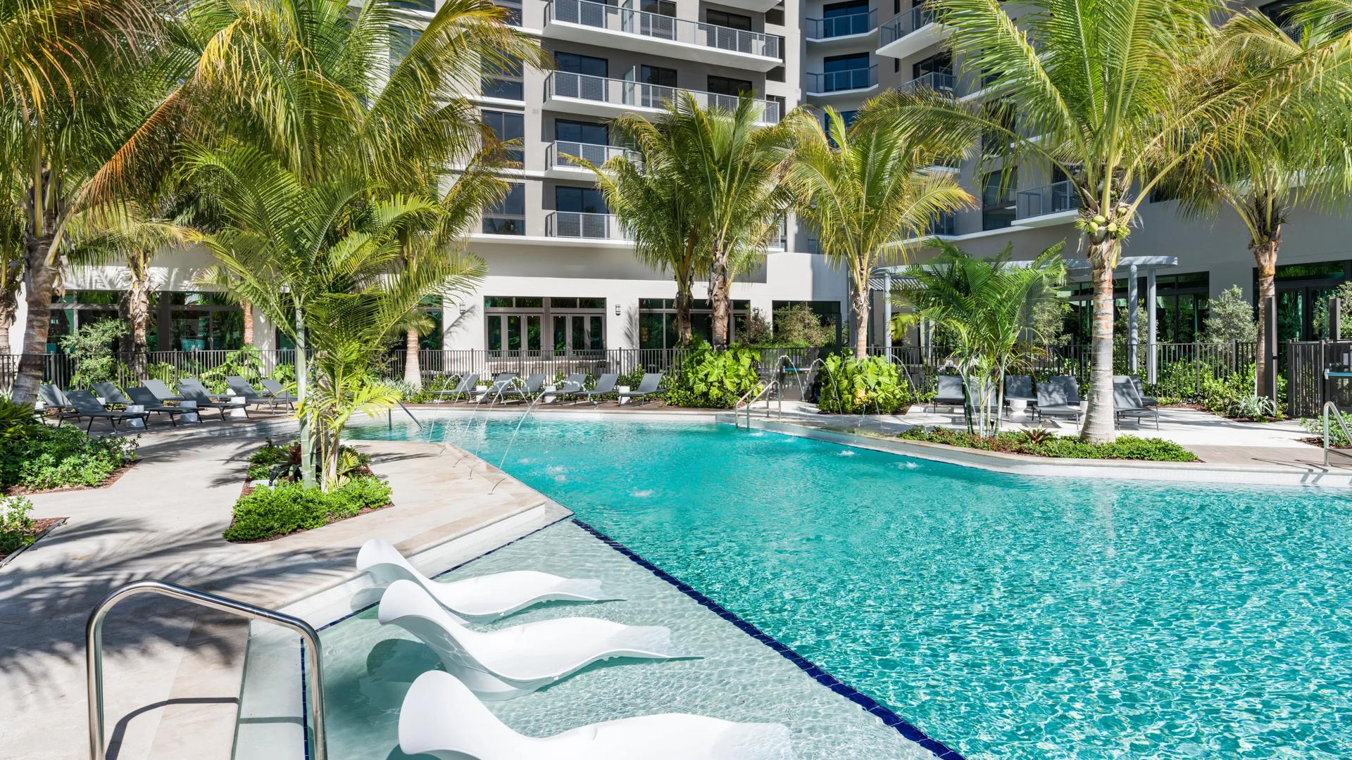 resort style pool and sun deck modera aventura apartments in miami fl
