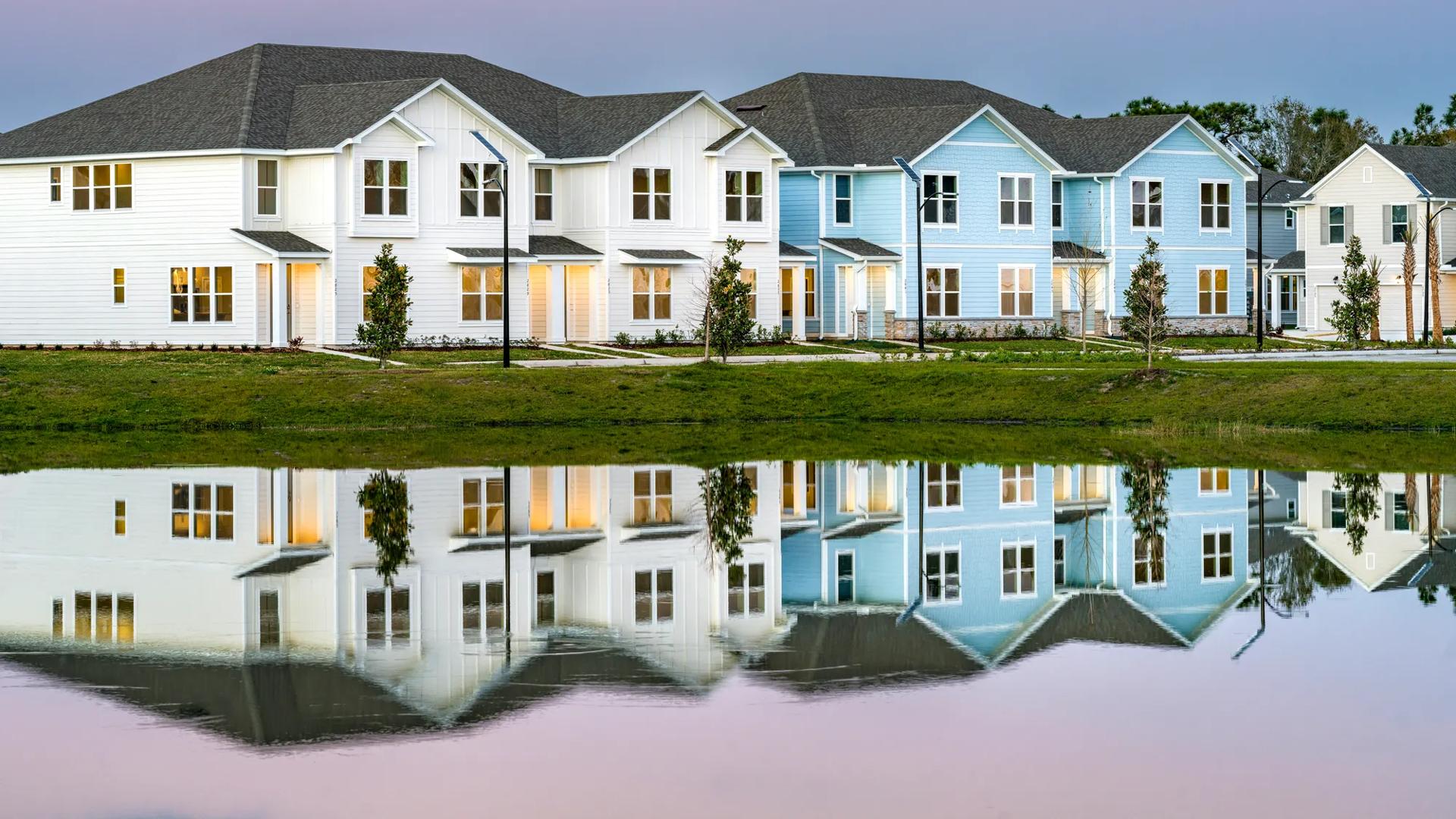 rendering of streetview neighborhood amavi kissimmee single family homes for rent in florida