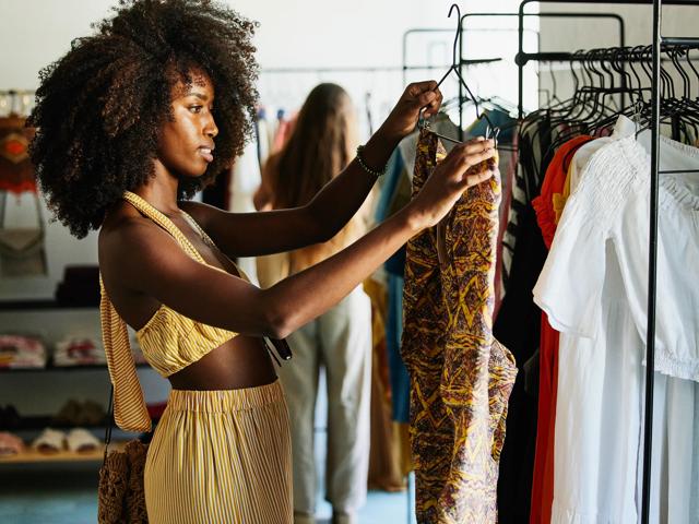 woman shopping in boutique modera nations