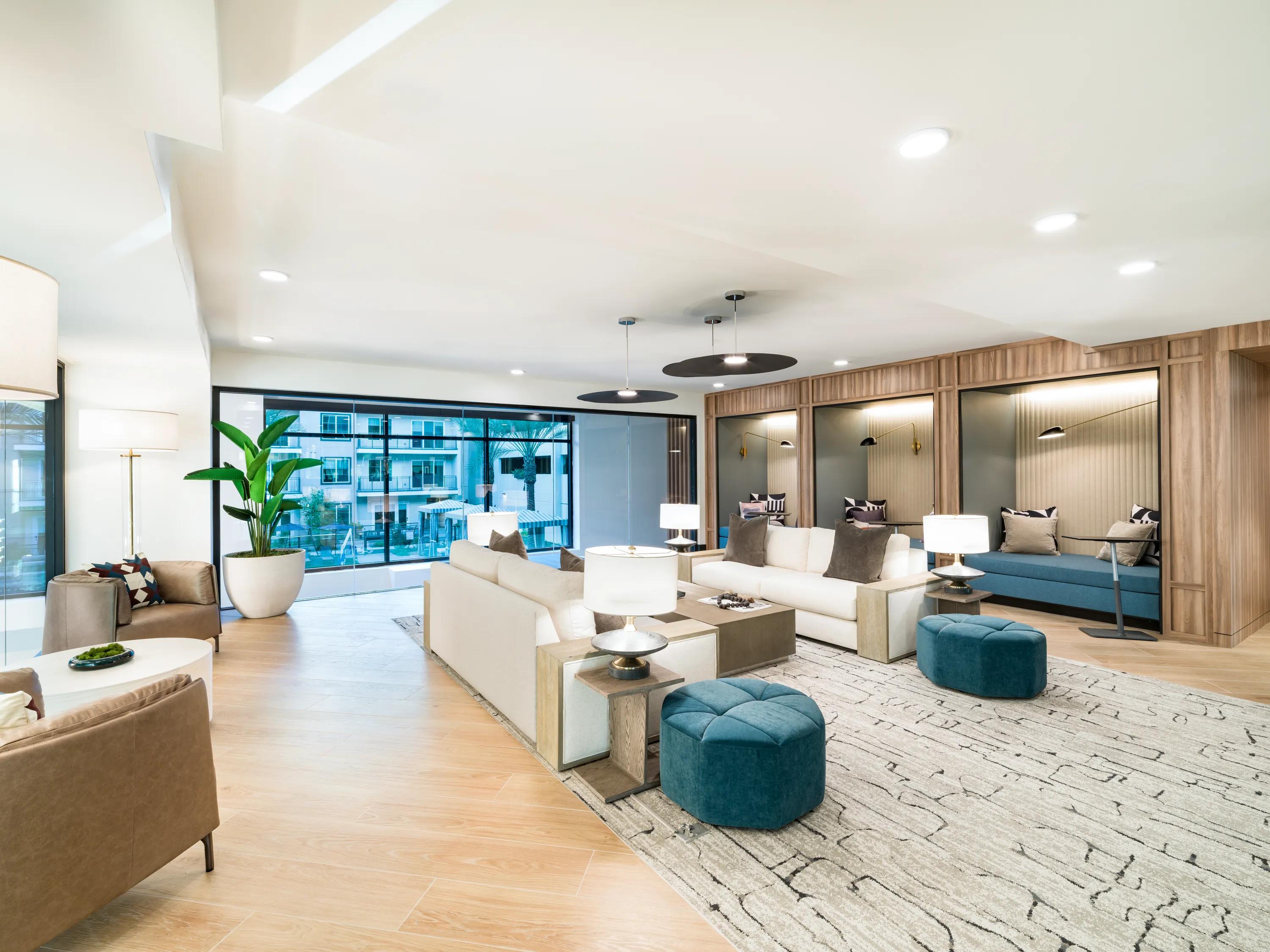 booths with seating for coworking lounge modera kierland apartment homes for rent in scottsdale az