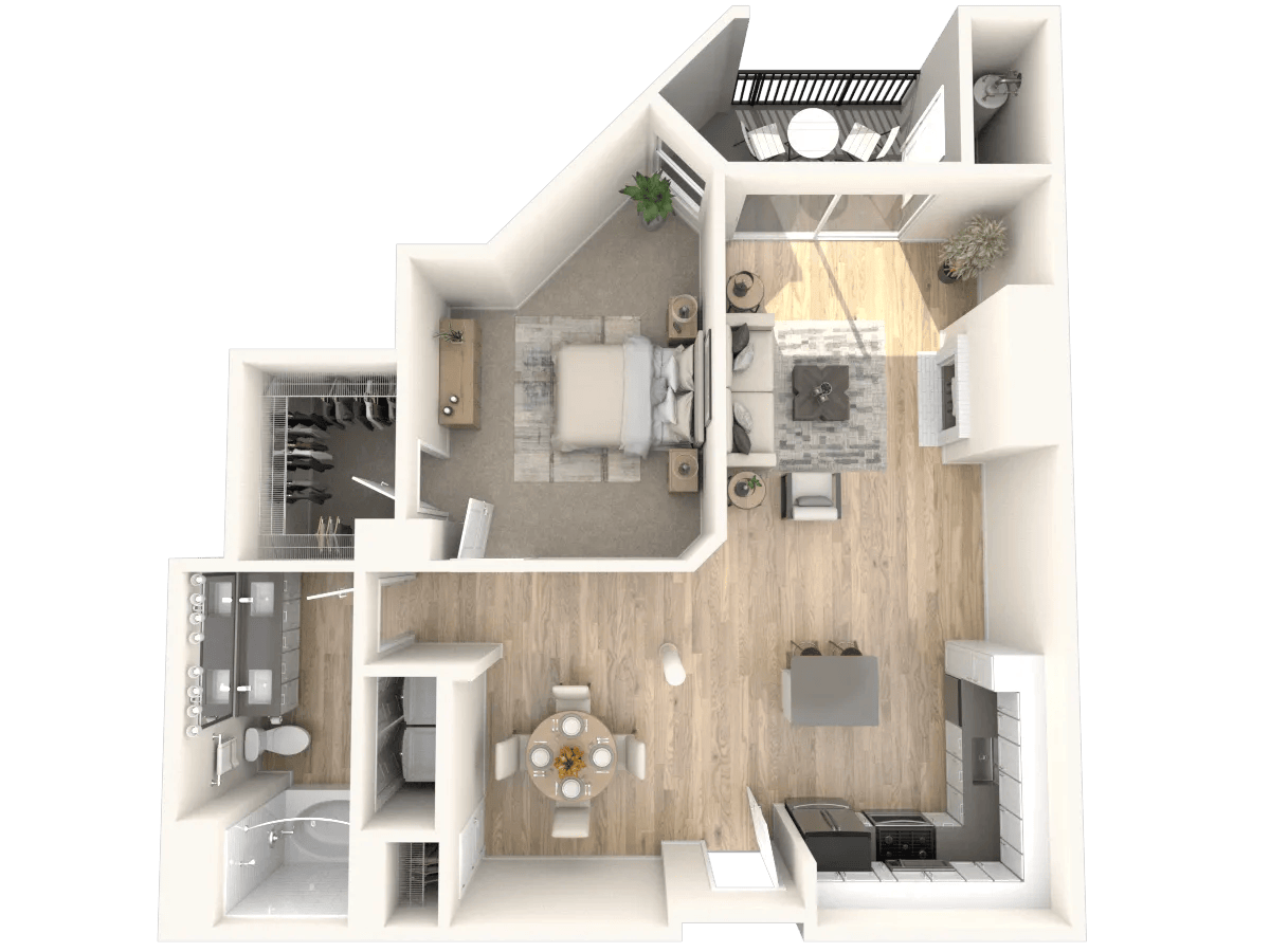 896 square foot one bedroom one bath floor plan image