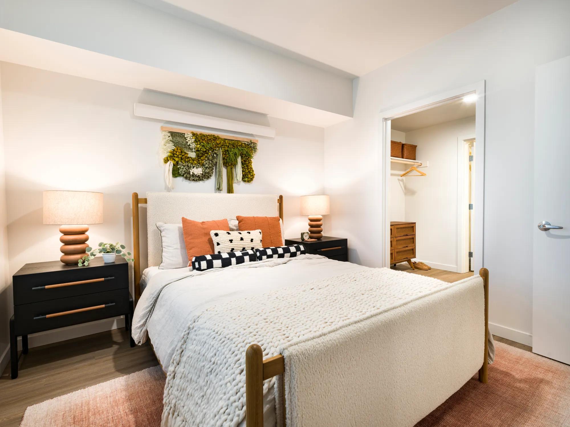 Spacious bedrooms with large closets