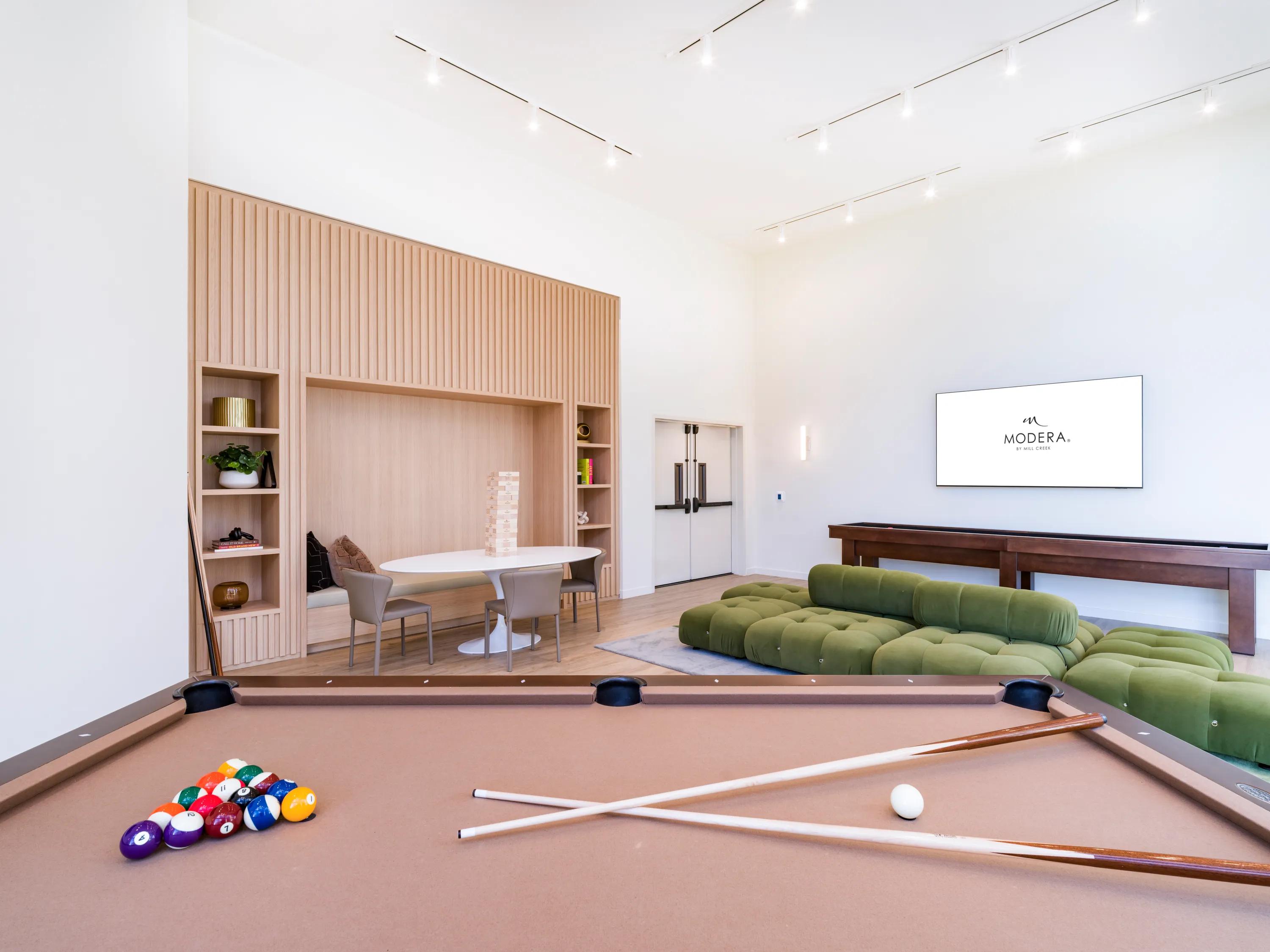 game room lounge with tvs on wall modera riverside apartment homes for rent in miami fl