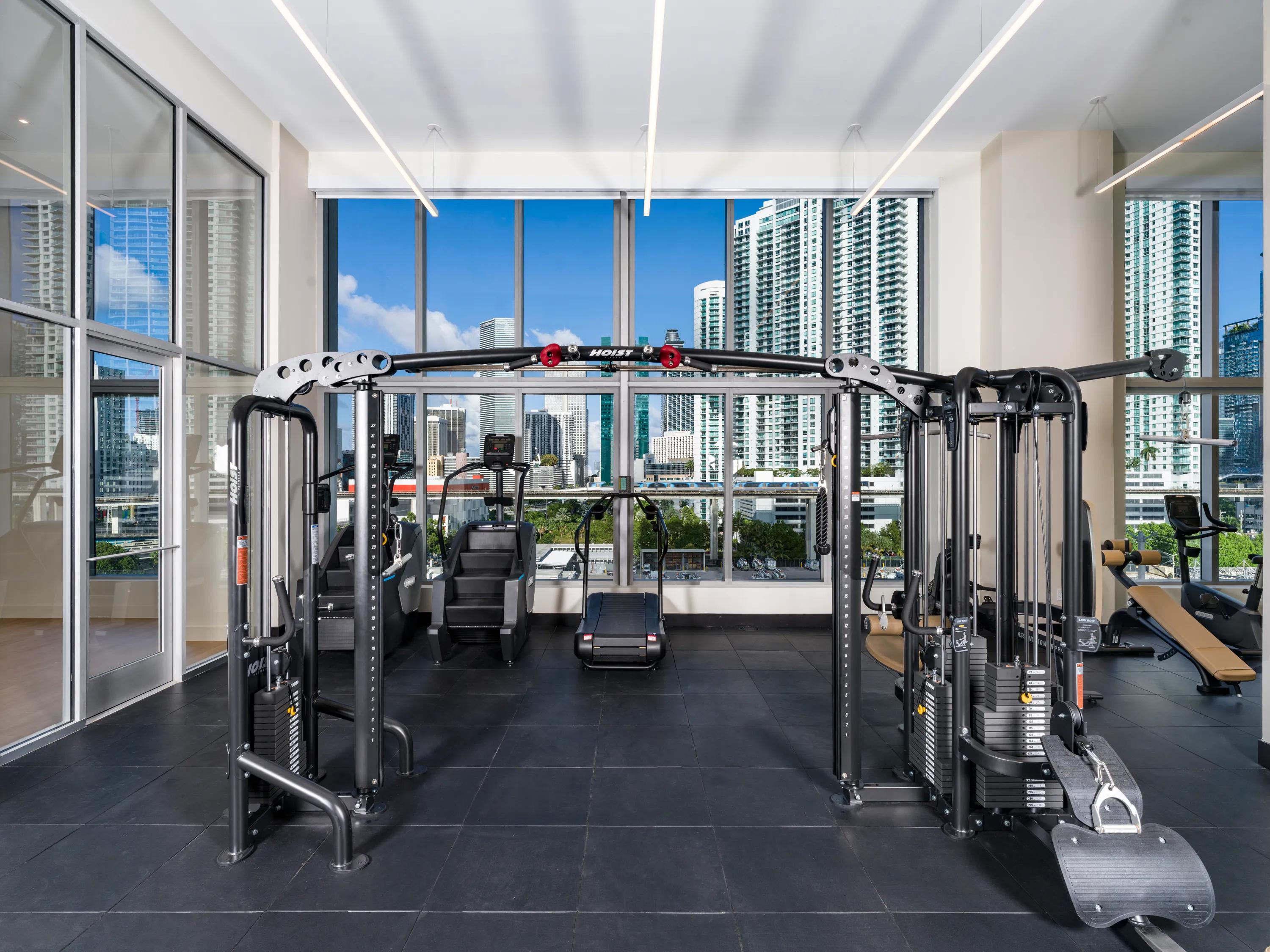 fitness center with premium weight and cardio equipment modera riverside apartment homes for rent in miami fl