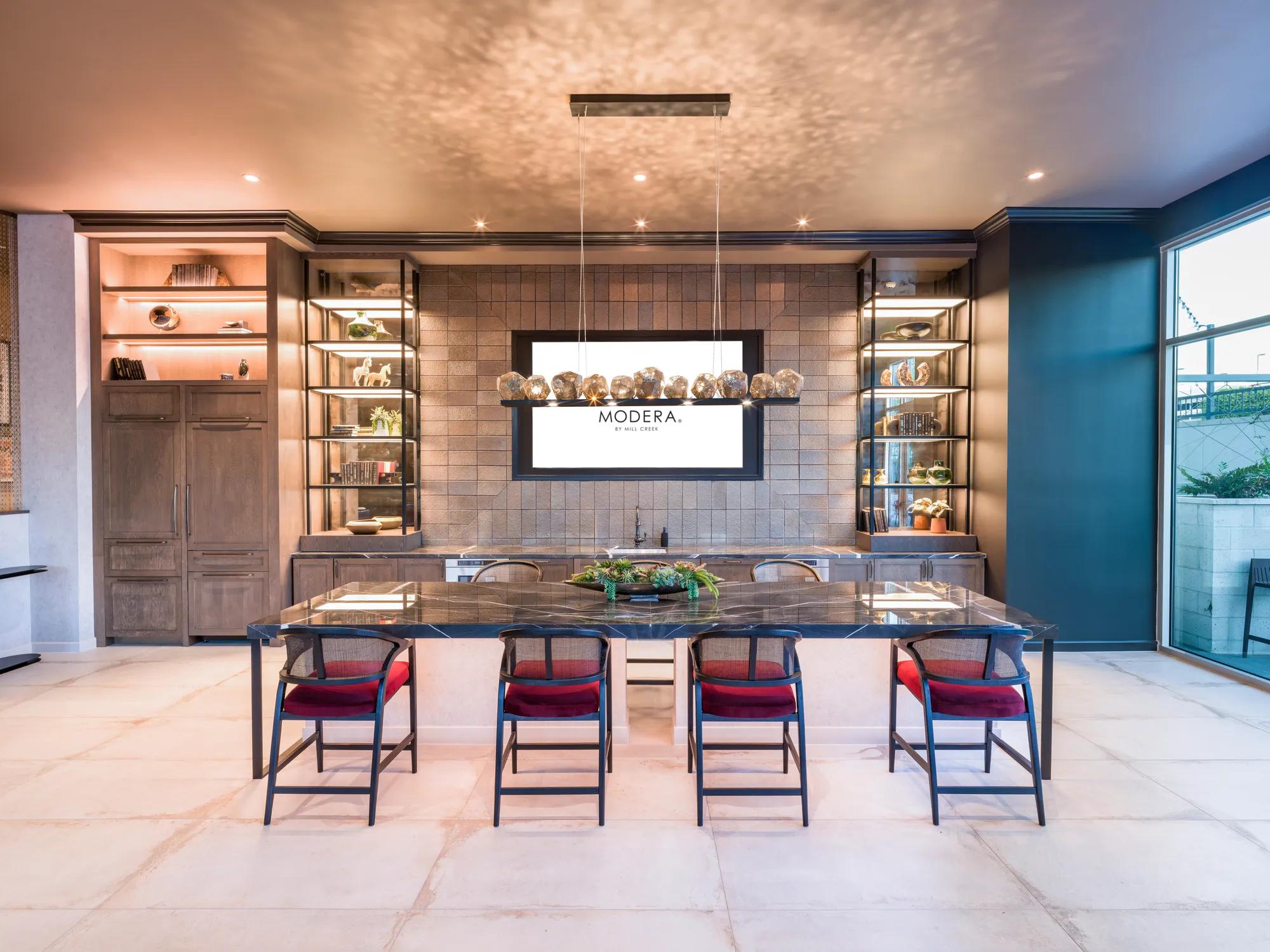 community kitchen and coffee bar modera argyle apartments for rent in los angeles ca