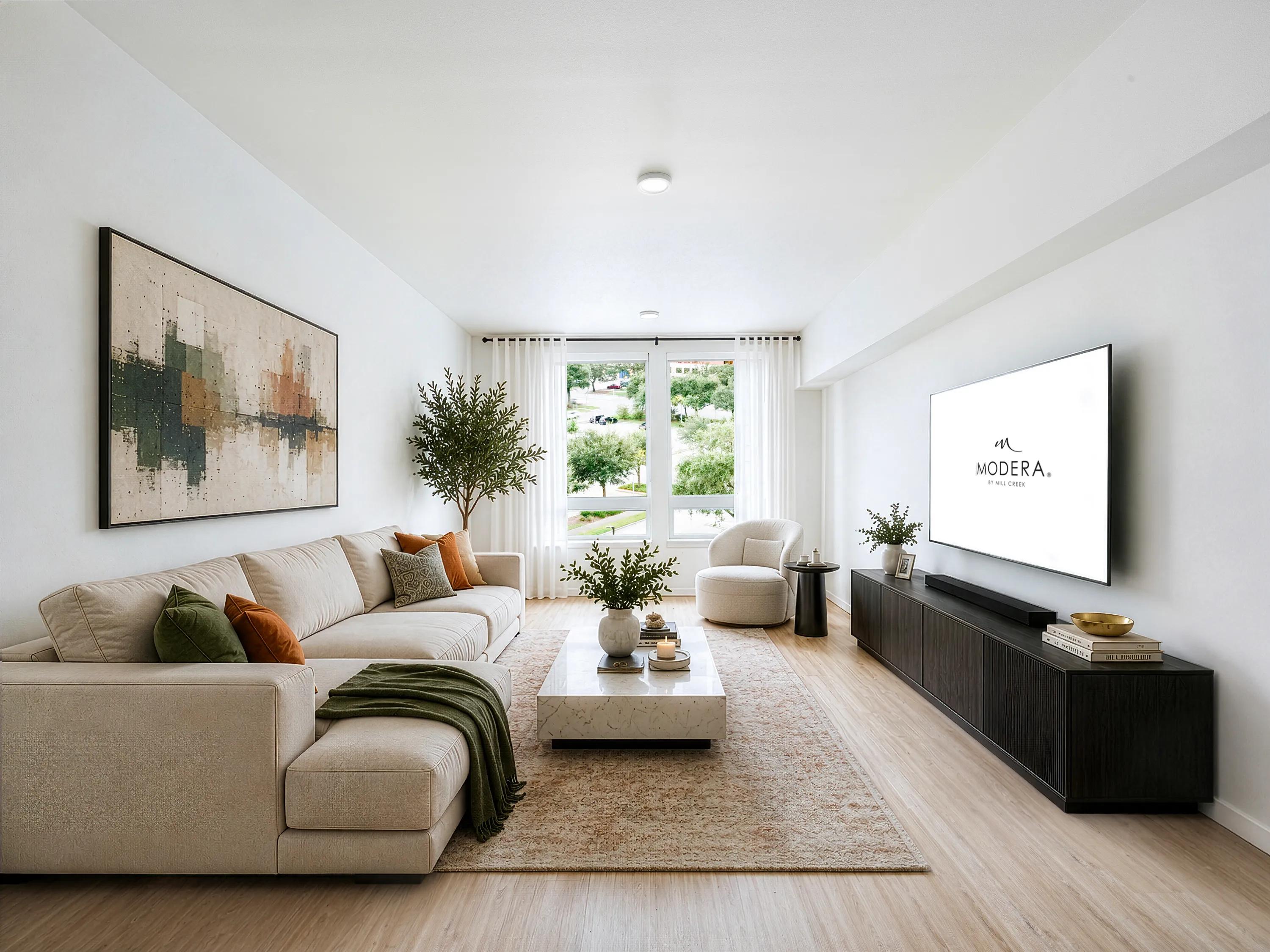 furniture with spacios living area virtually staged modera bridle trails