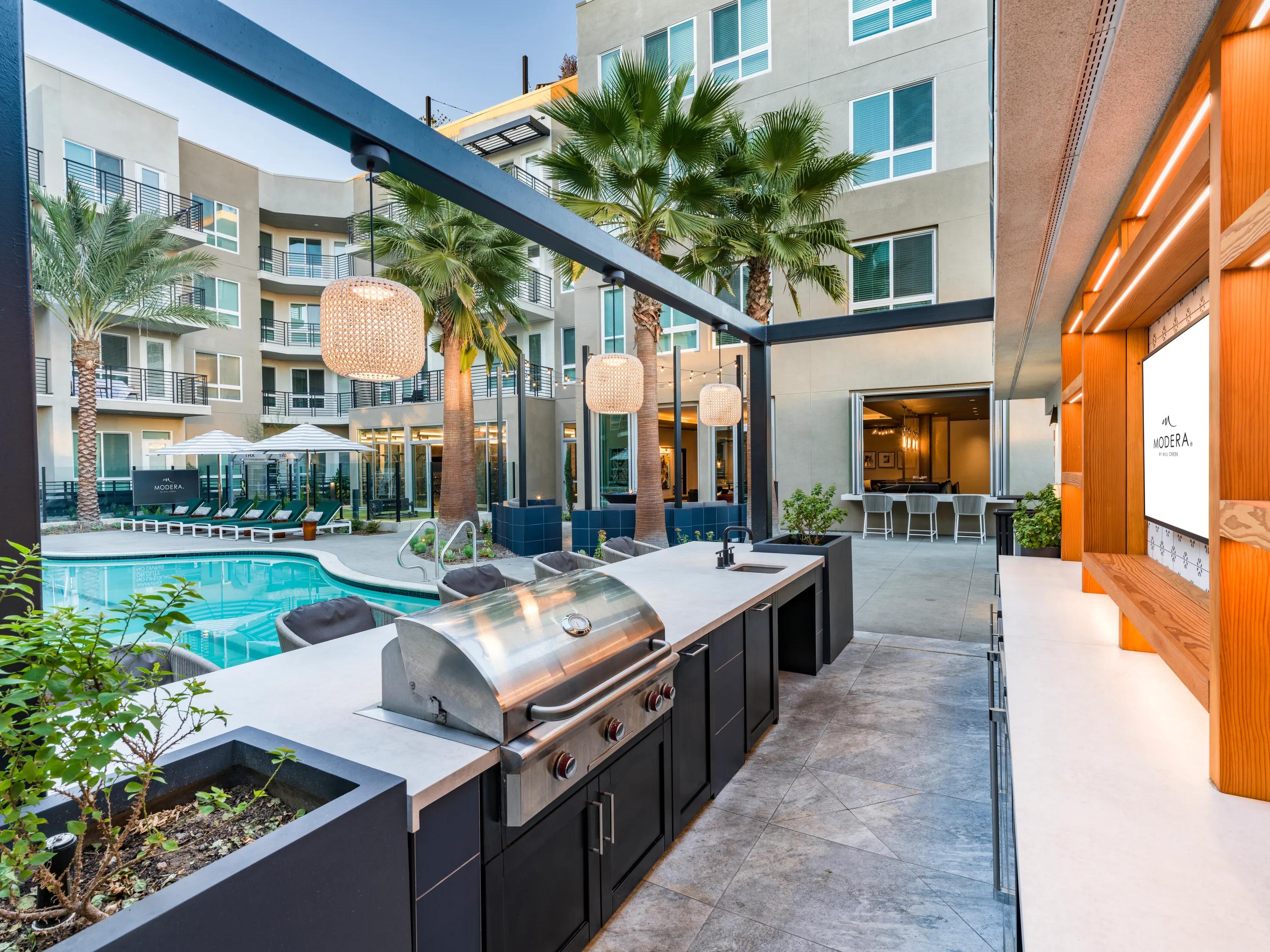 poolside grilling stations modera pomona apartments pomona ca