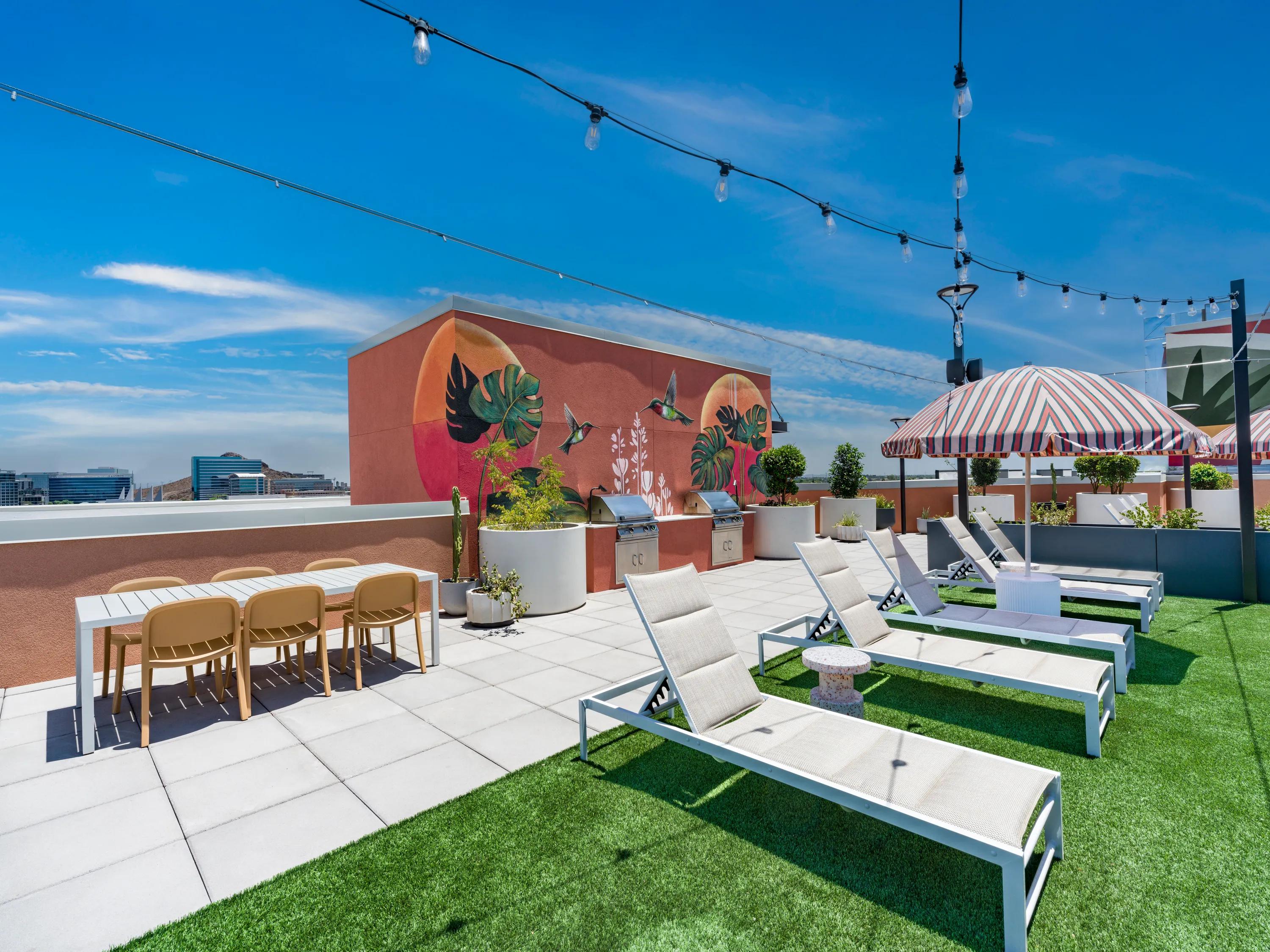 Rooftop terrace with skyline views modera rio salado apartments for rent in tempe az