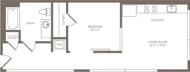 1 Bed |  1 Bath |  "apartment"
