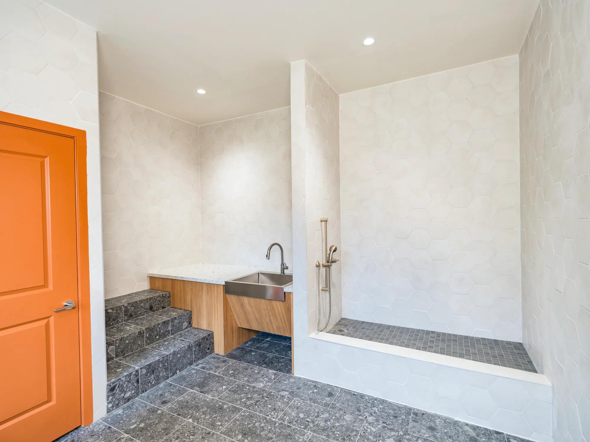 pet spa with bath and drying station modera eado apartments