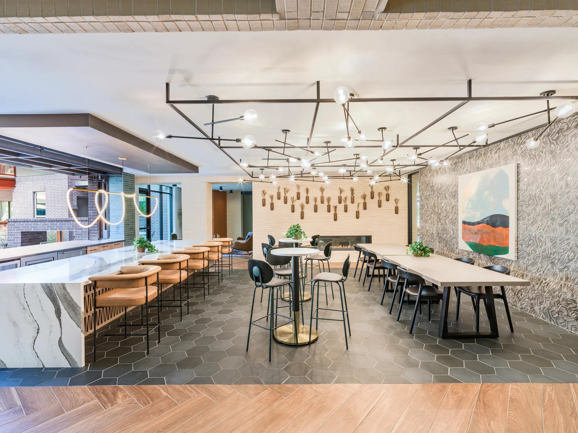 social kitchen at modera eado apartments austin tx