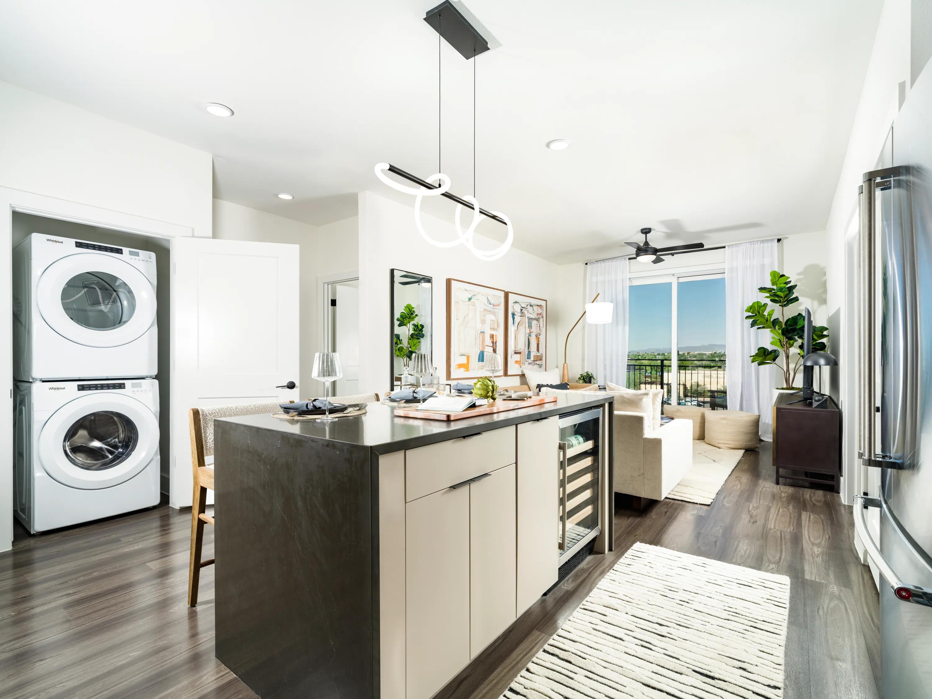 in home laundry and spacious living area modera kierland apartments homes for rent in scottsdale z