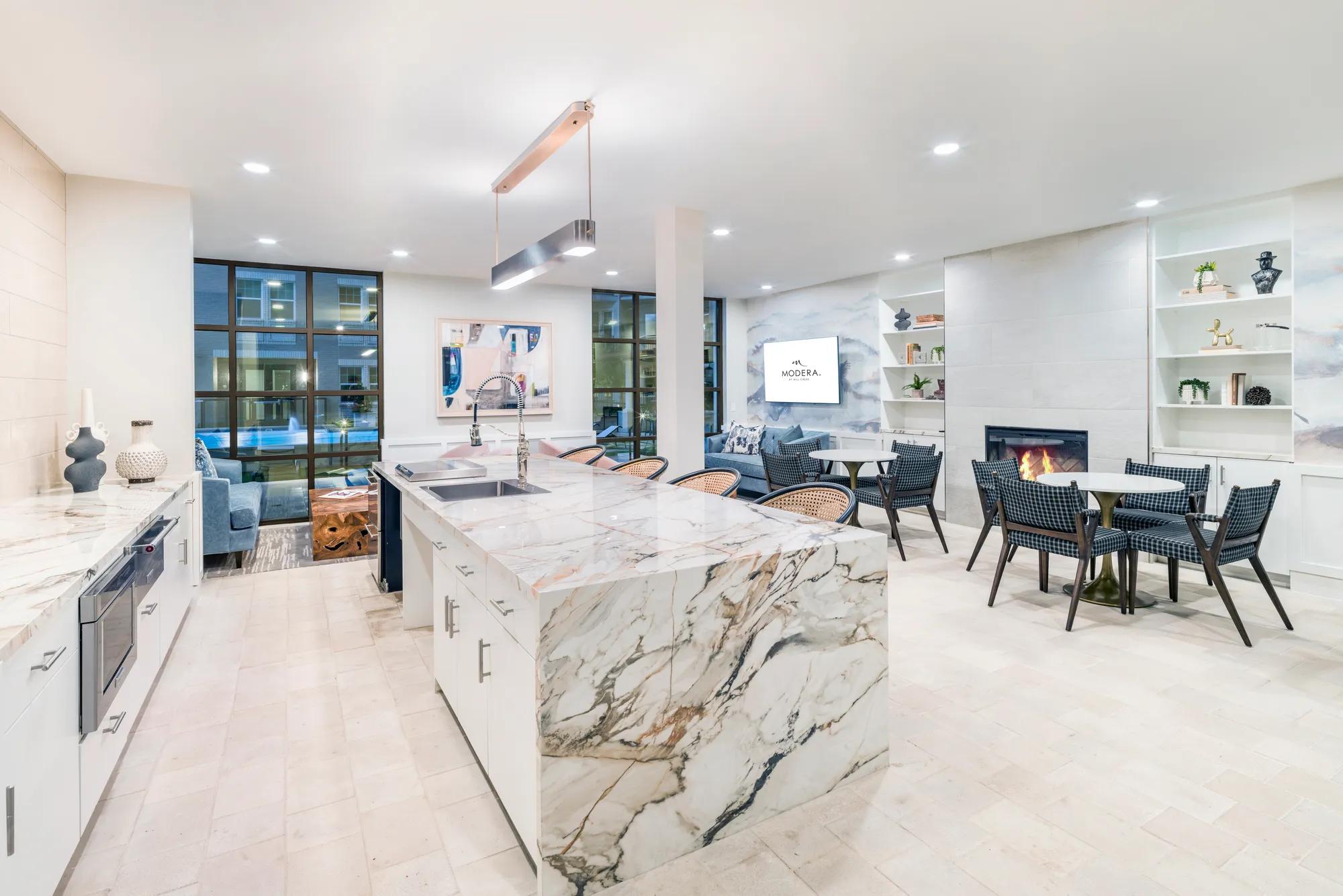 community kitchen space with large island and plenty of room for hosting