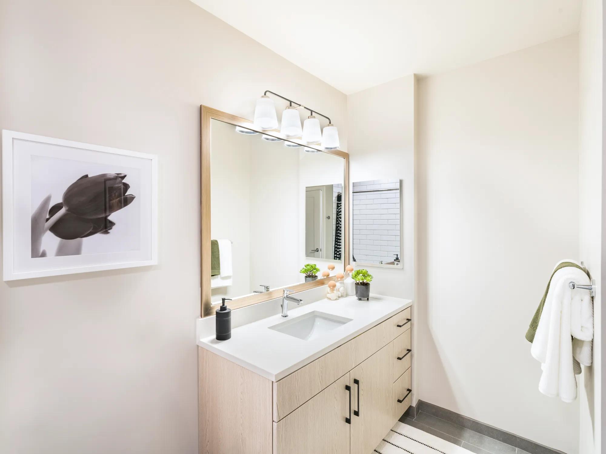 spa like finishes in bathroom modera h street apartments washington dc