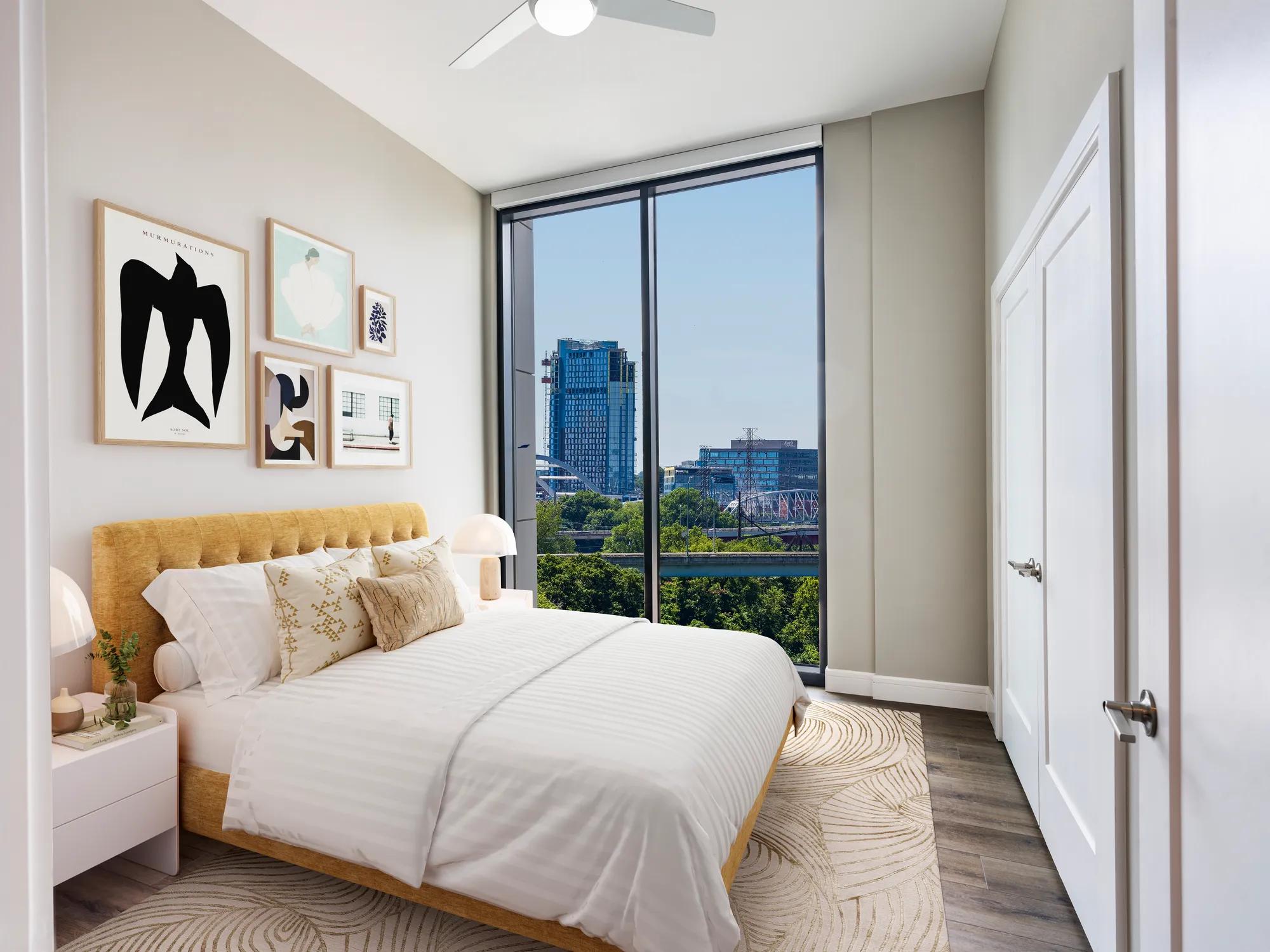 Spacious bedrooms with large closets