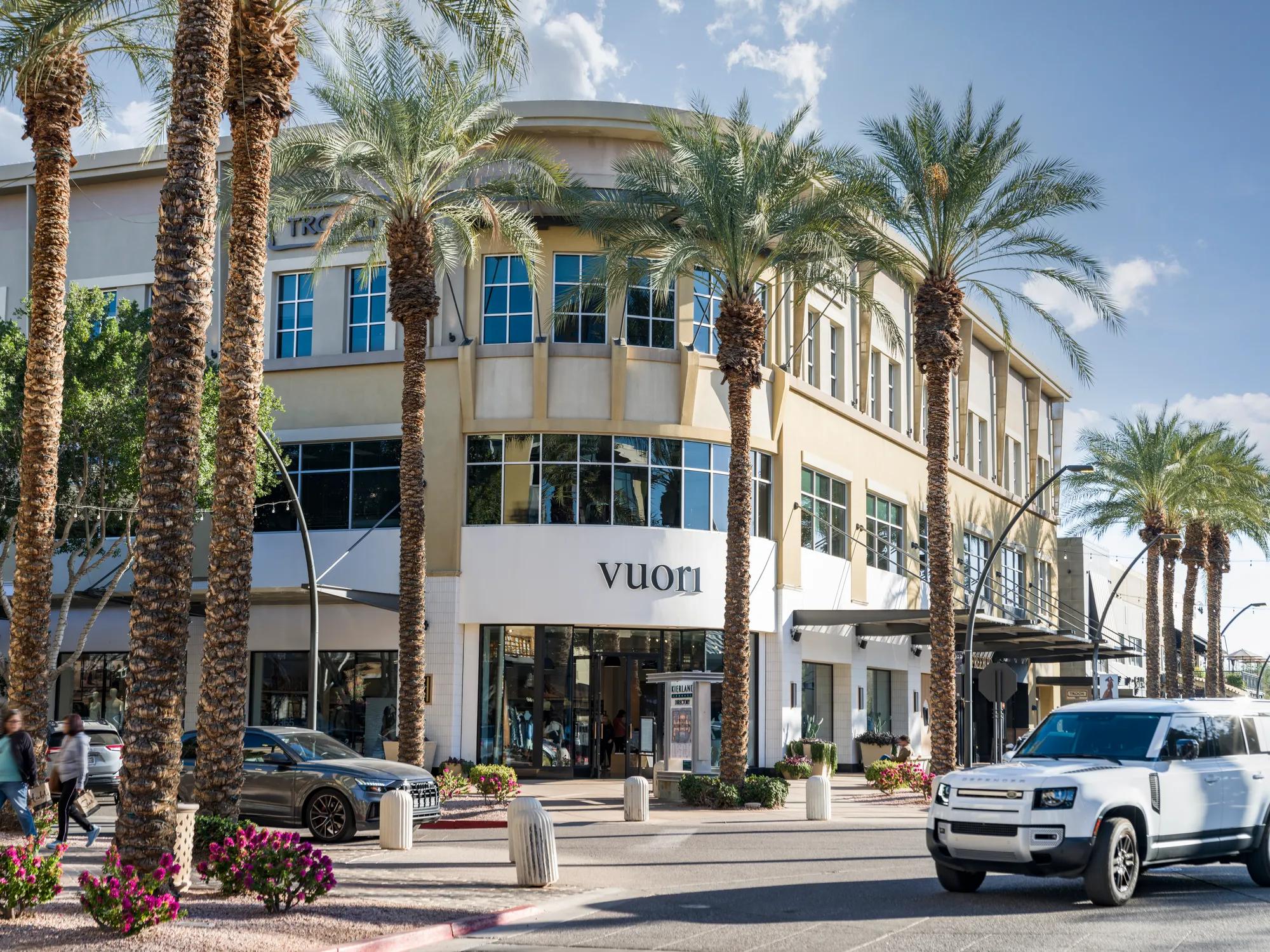 various retail space on palm tree lined street modera reserve scottsdale apartment homes for rent in az
