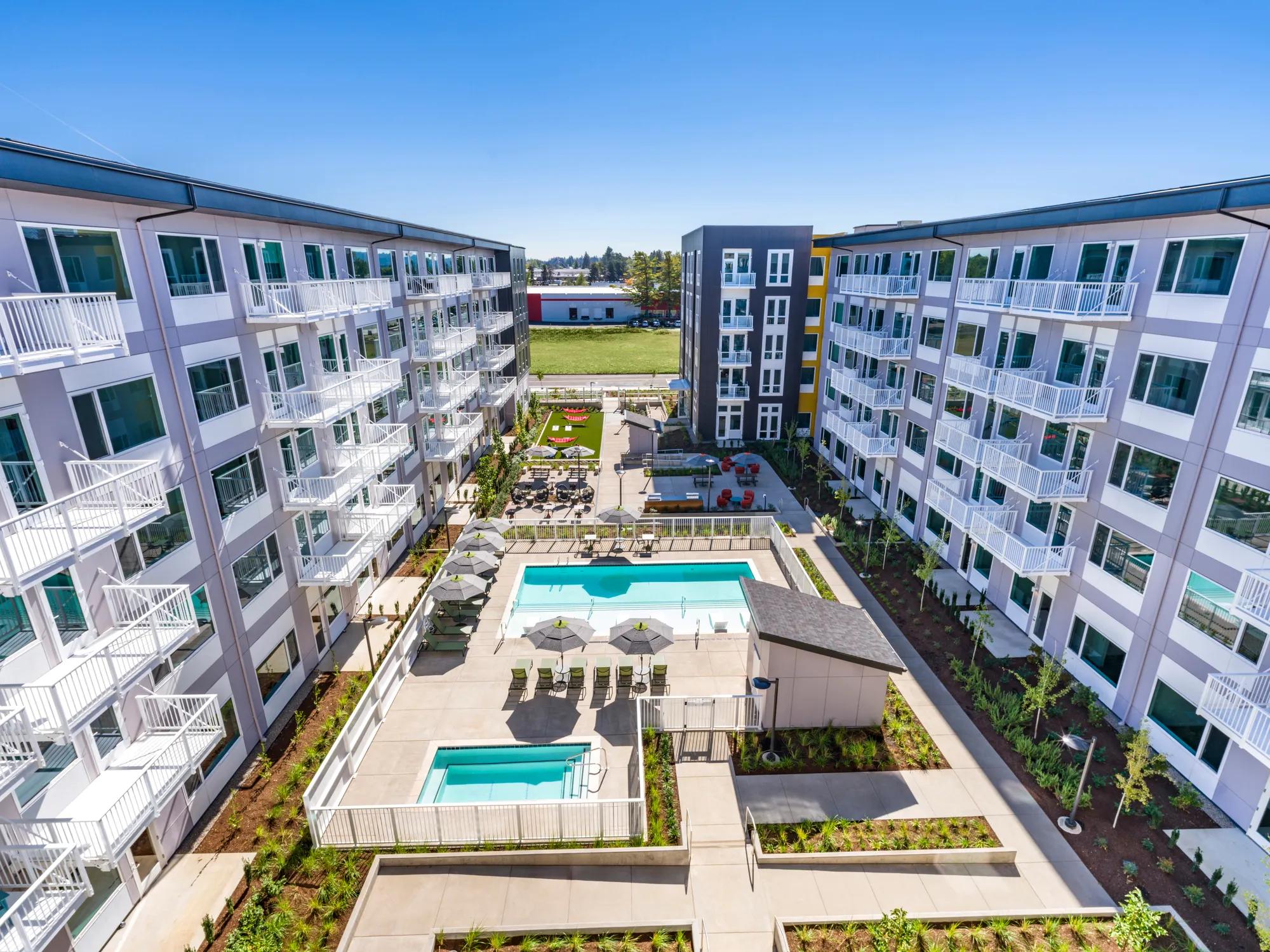 resort style pool modera raleigh hills
