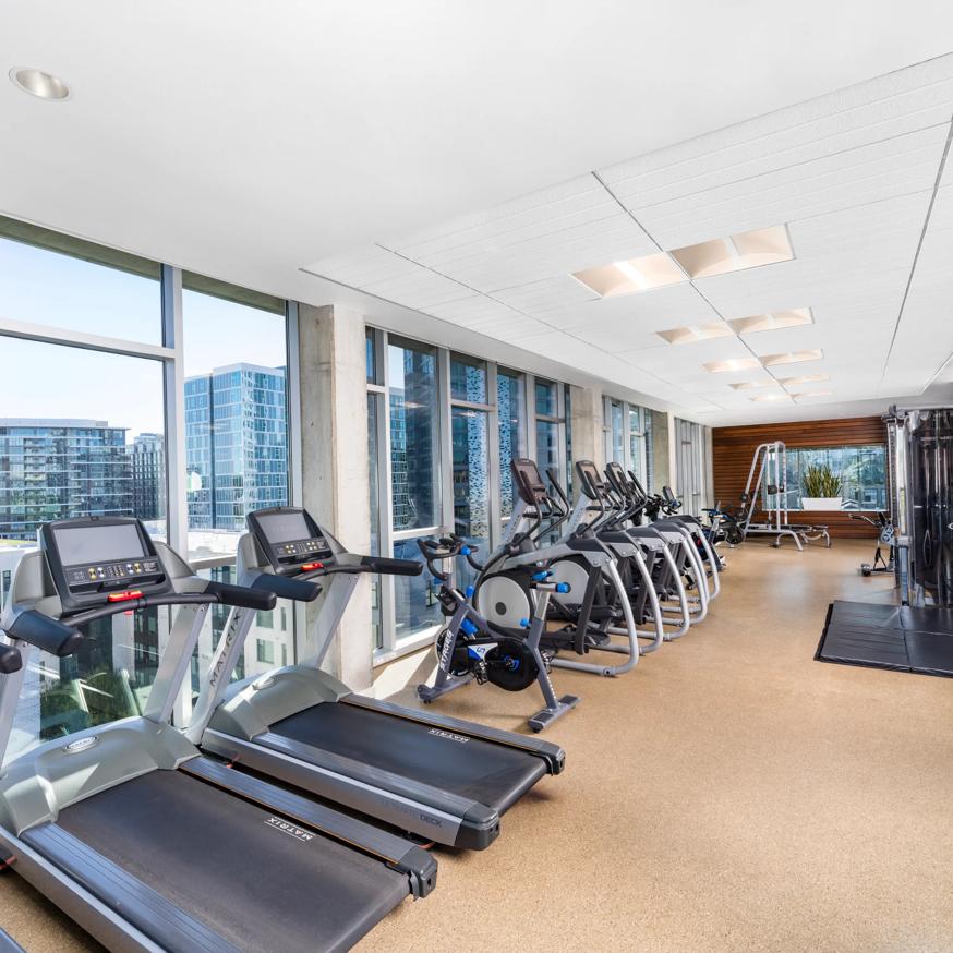 Exercise equipment at Modera Pearl