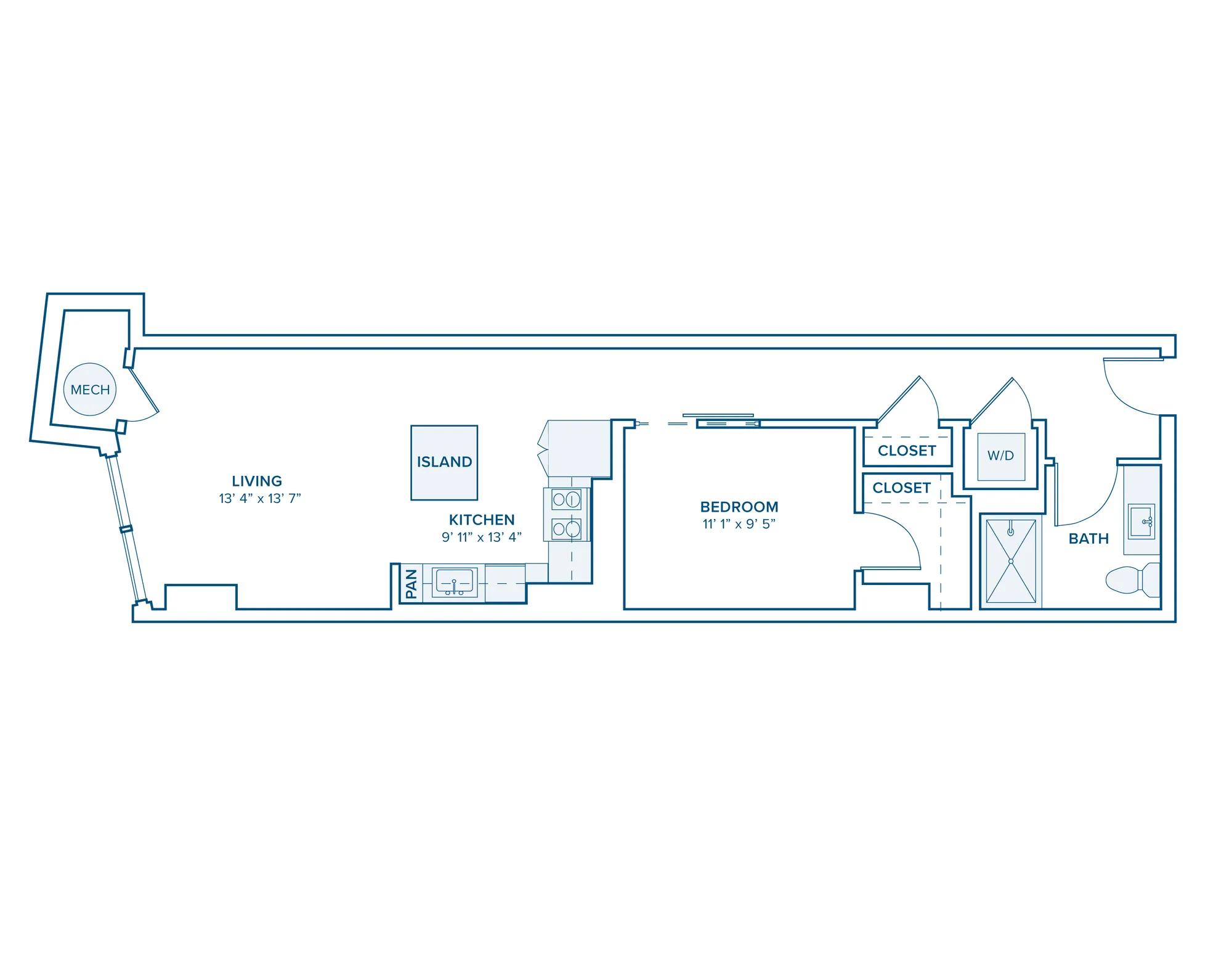 A04: Modern 1 Bed 1 Bath in Nashville | 755 sq ft