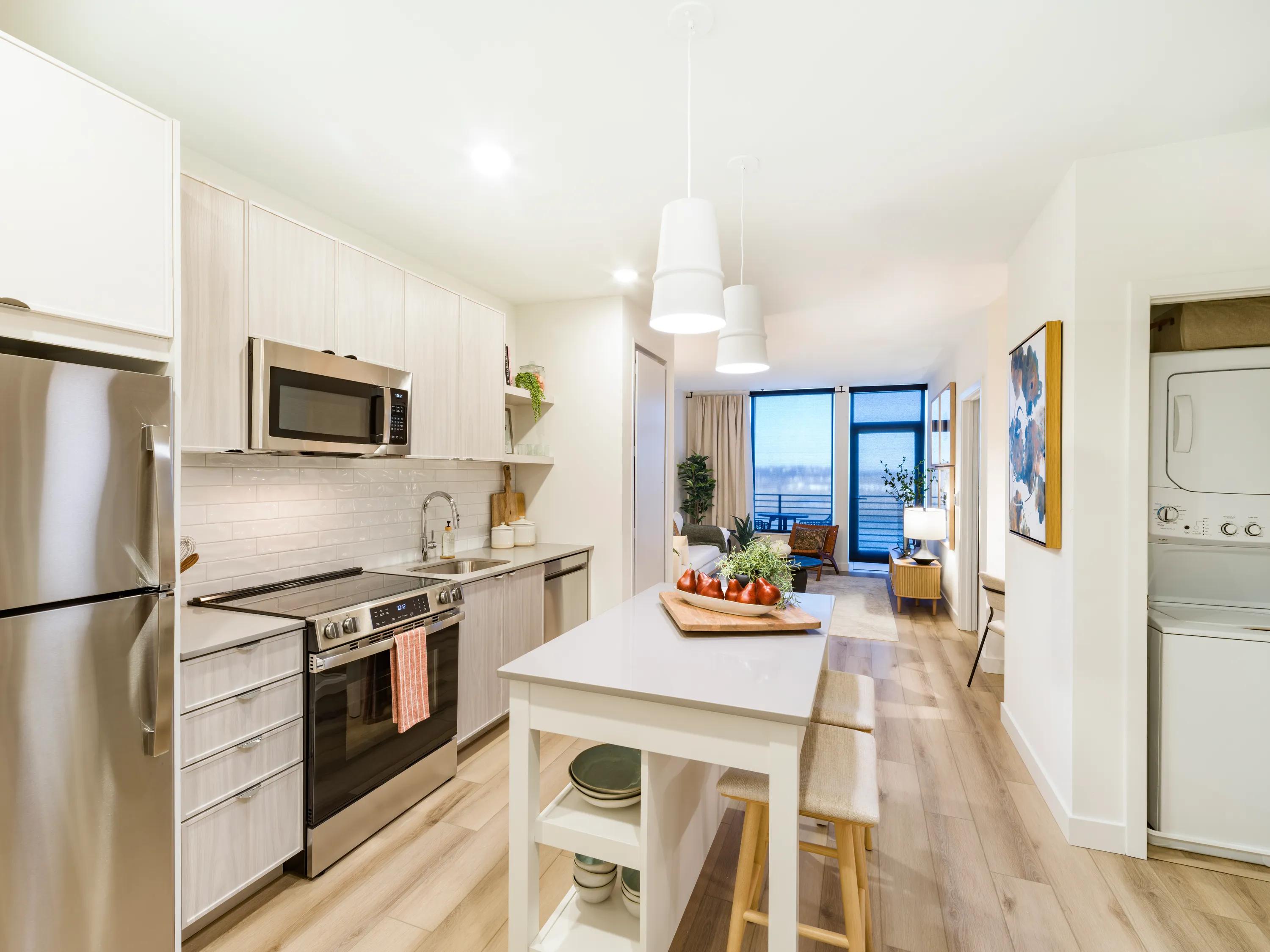 kitchen and living area with ocean views modera revere beach apartment homes for rent in revere ma
