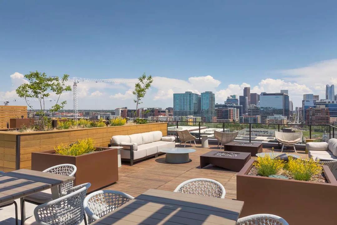 Soak in the skyline on the Modera Lohi Rooftop modera lohi apartments in denver co