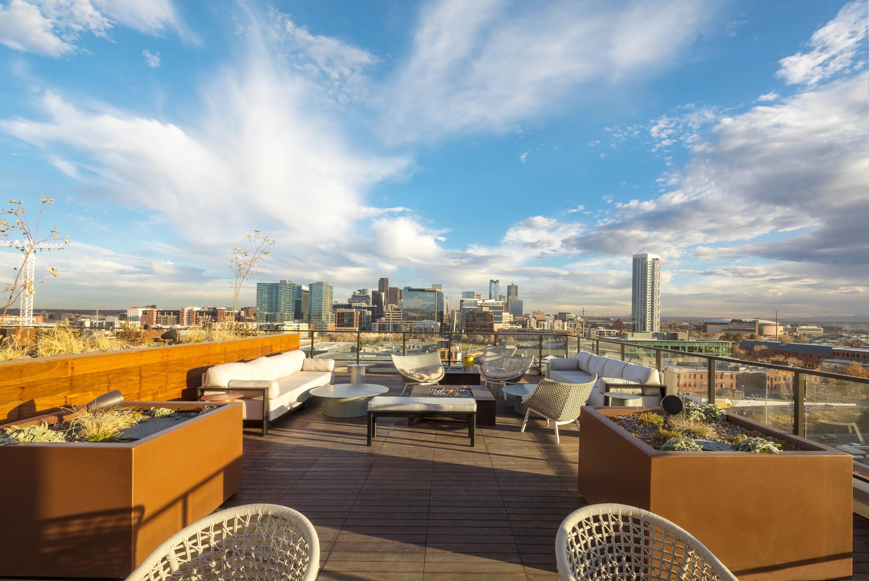 Enjoy breathtaking views from the rooftop at Modera LoHi modera lohi apartments in denver co